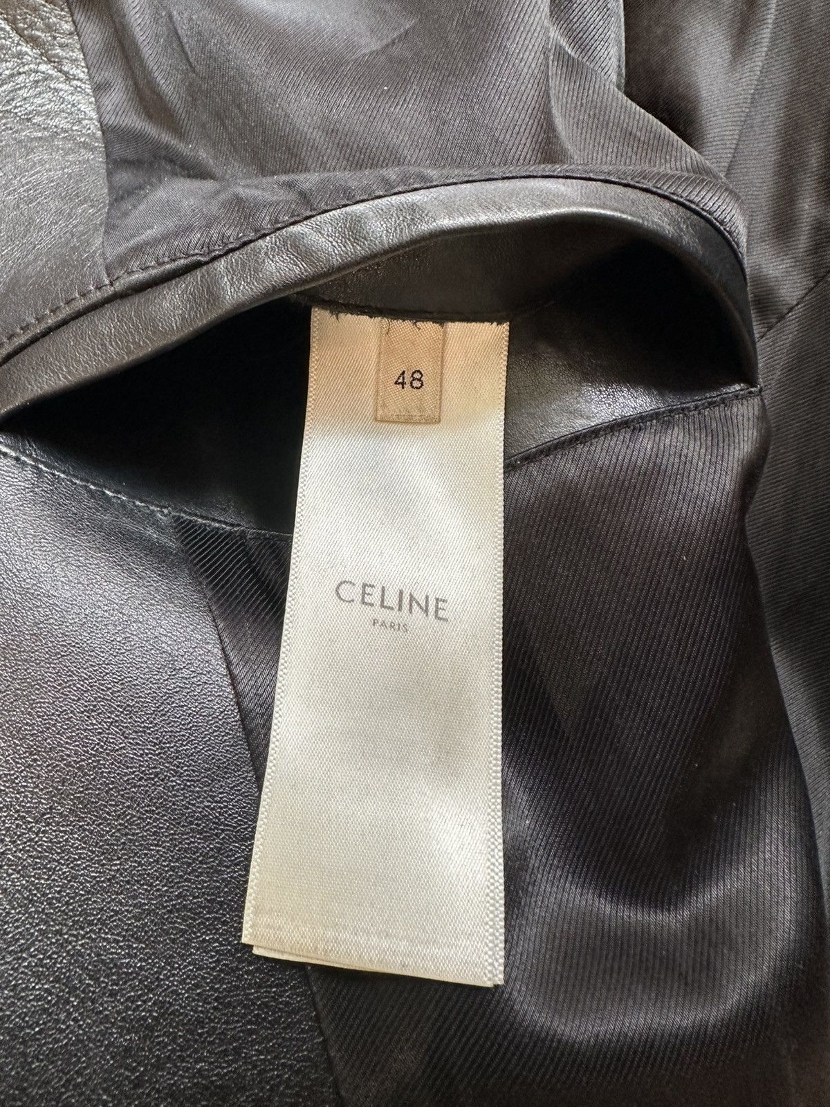 Celine HEDI CELINE LEATHER BIKER JACKET SZ 48 Size US M / EU 48-50 / 2 - 5 Thumbnail