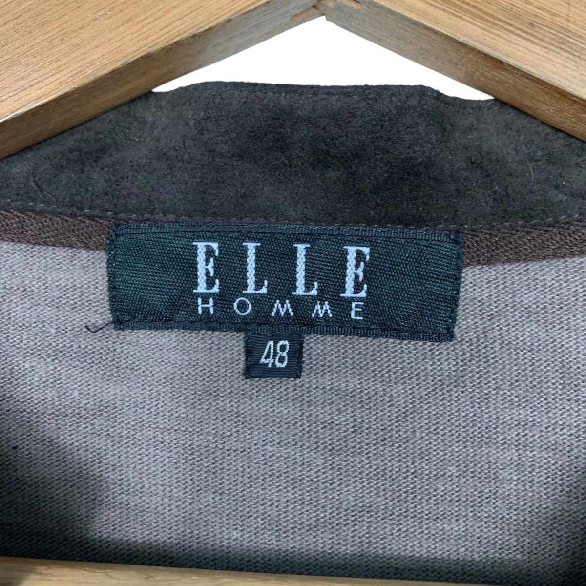 Japanese Brand ELLE HOMME Half Button V Neck Long Sleeve Shirt #2604-C117 Size US M / EU 48-50 / 2 - 11 Thumbnail