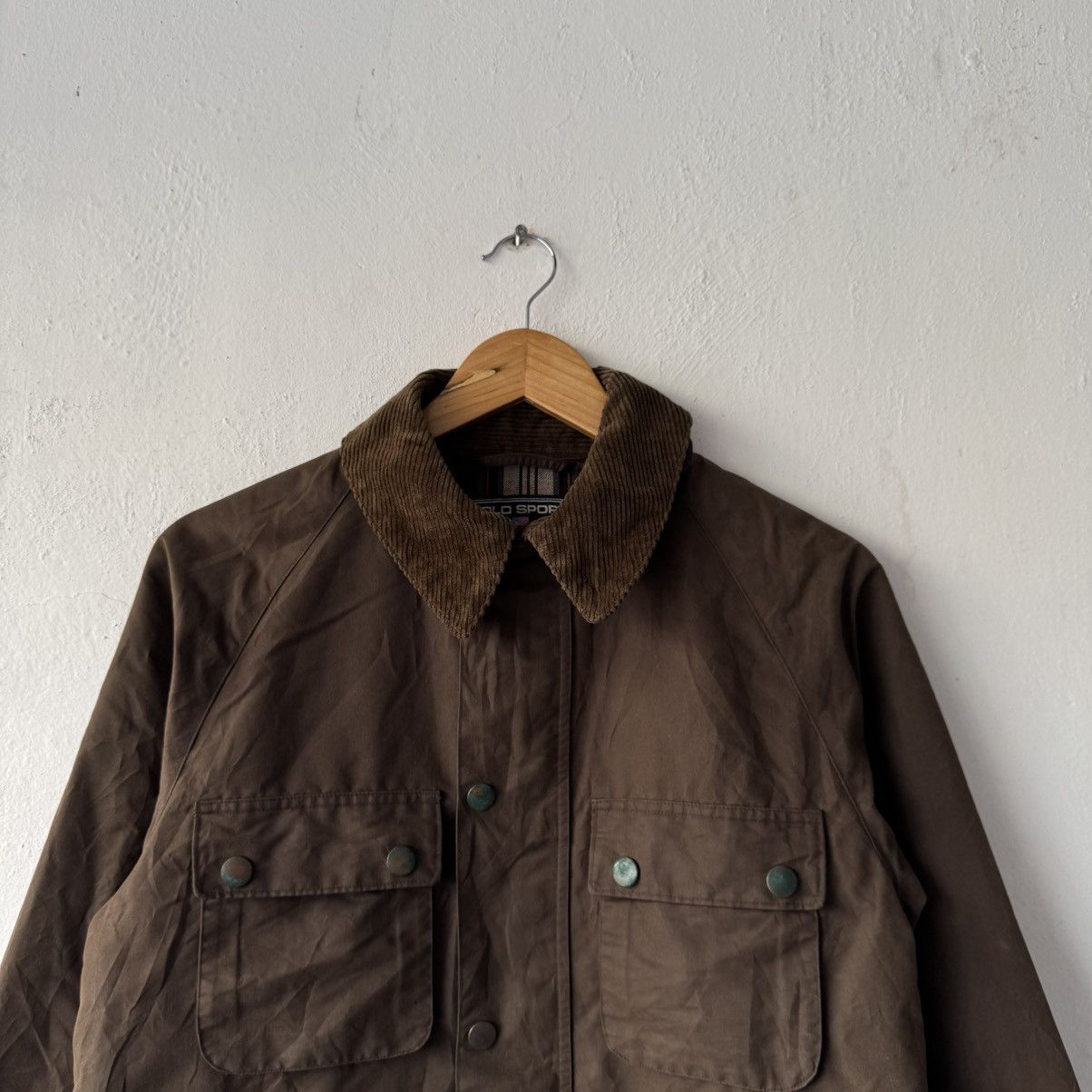 Polo Ralph Lauren Vintage Polo Sports Multi-Pocket Waxed Jacket Size US M / EU 48-50 / 2 - 2 Thumbnail