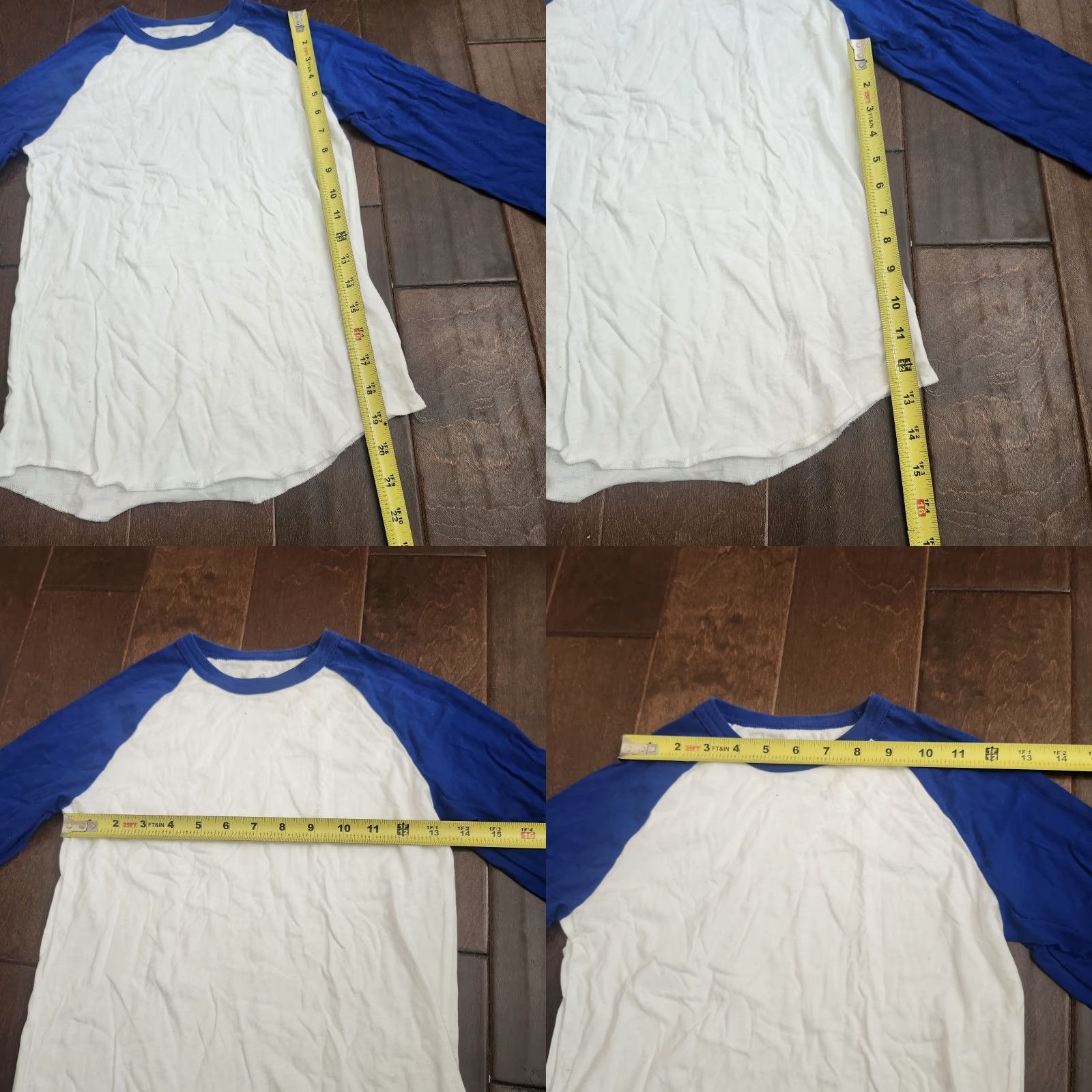 Adidas Adidas T-Shirt Raglan 3/4 Sleeve Mens Junior Medium Blue White Crew Neck Multicolor Cotton Shirt Tee Size US M / EU 48-50 / 2 - 8 Thumbnail