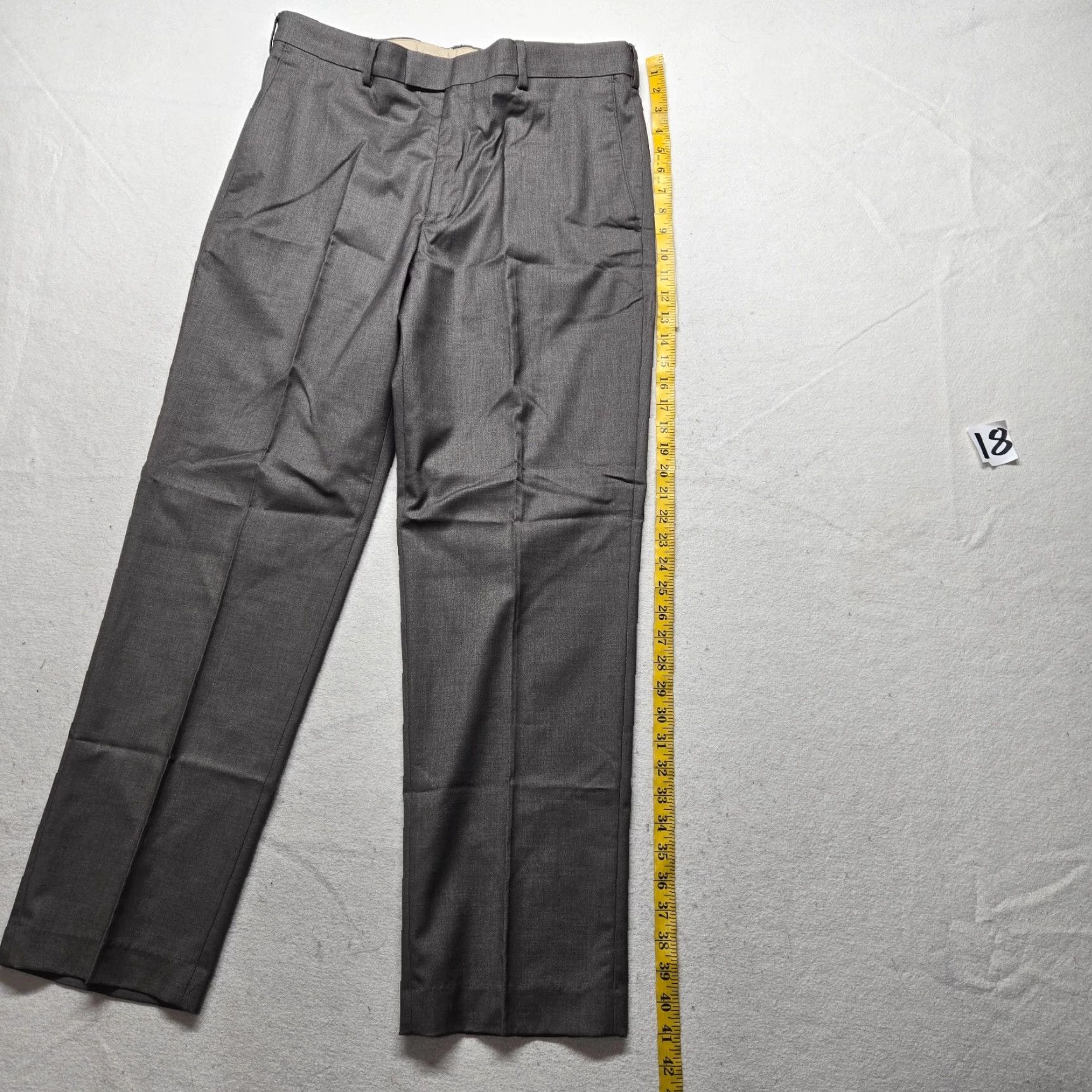 Savane Savane Mens Dress Pants Flat Front Gray Polyester 34 x 30 Adult Regular Straight Size US 34 / EU 50 - 7 Thumbnail