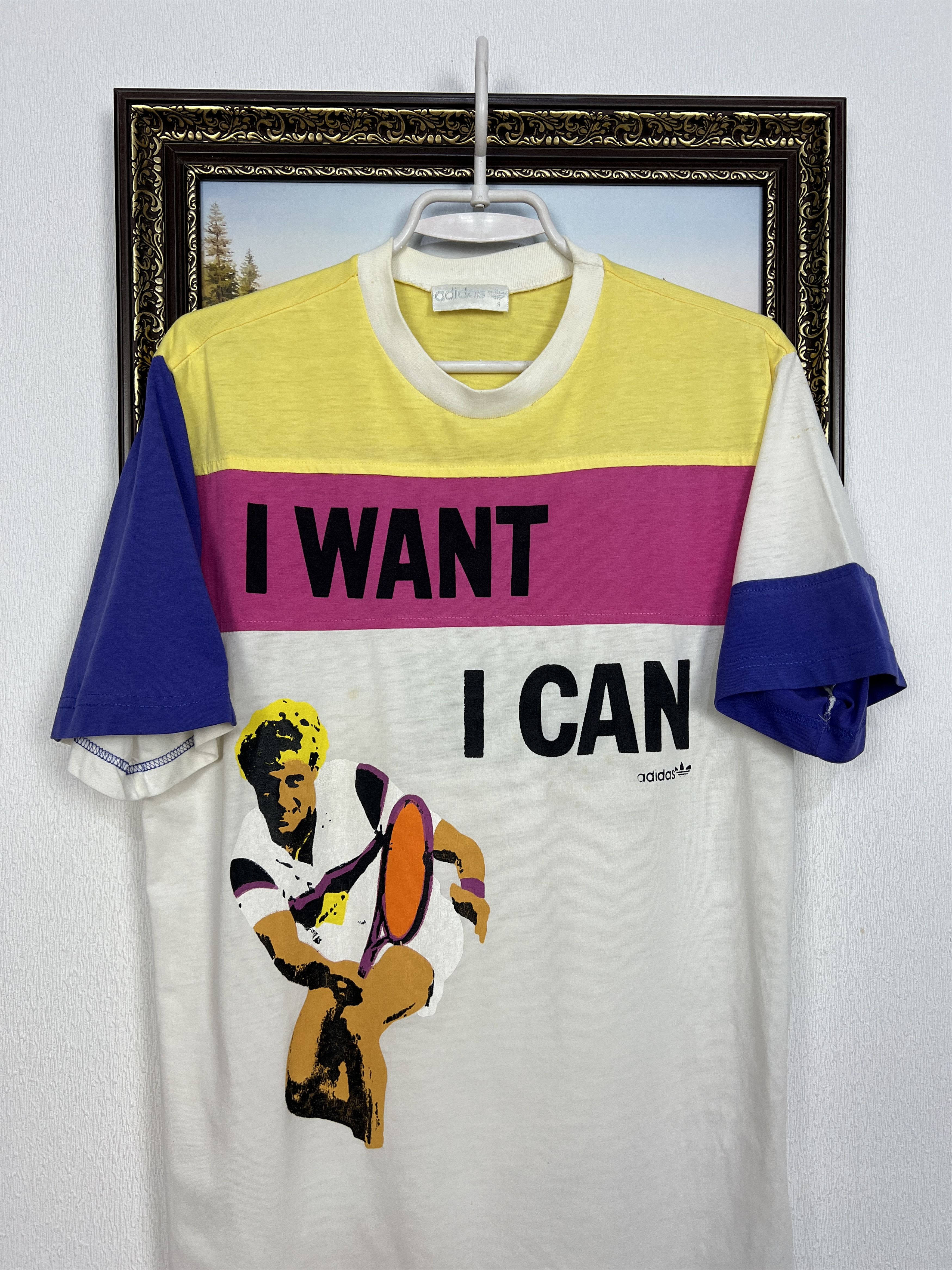 Adidas Vintage Edberg Lendl Agassi I want I Can Tennis Shirt Trikot Size US M / EU 48-50 / 2 - 2 Thumbnail
