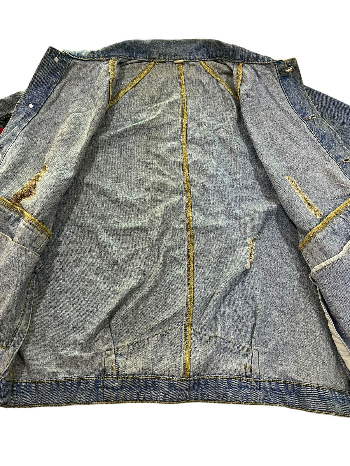 If Six Was Nine × Japanese Brand × Le Grande Bleu (L.G.B.) ROSE DISTRESSED BAGGY DENIM JACKET Size XL / US 12-14 / IT 48-50 - 5 Thumbnail