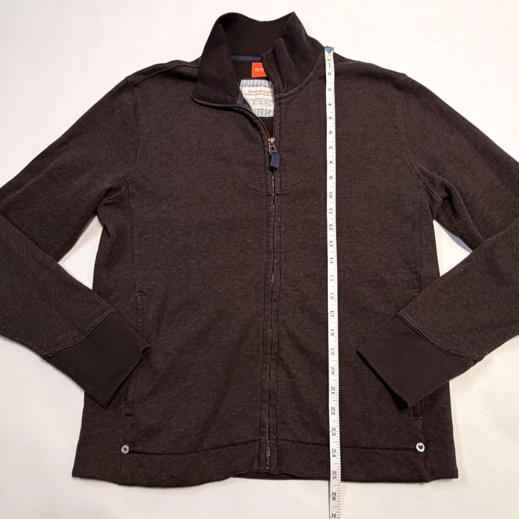 Vintage BOSS Orange Sweatshirt Mens M Brown Full Zip Stand Collar Rib Cuffs Knit Size US M / EU 48-50 / 2 - 4 Thumbnail