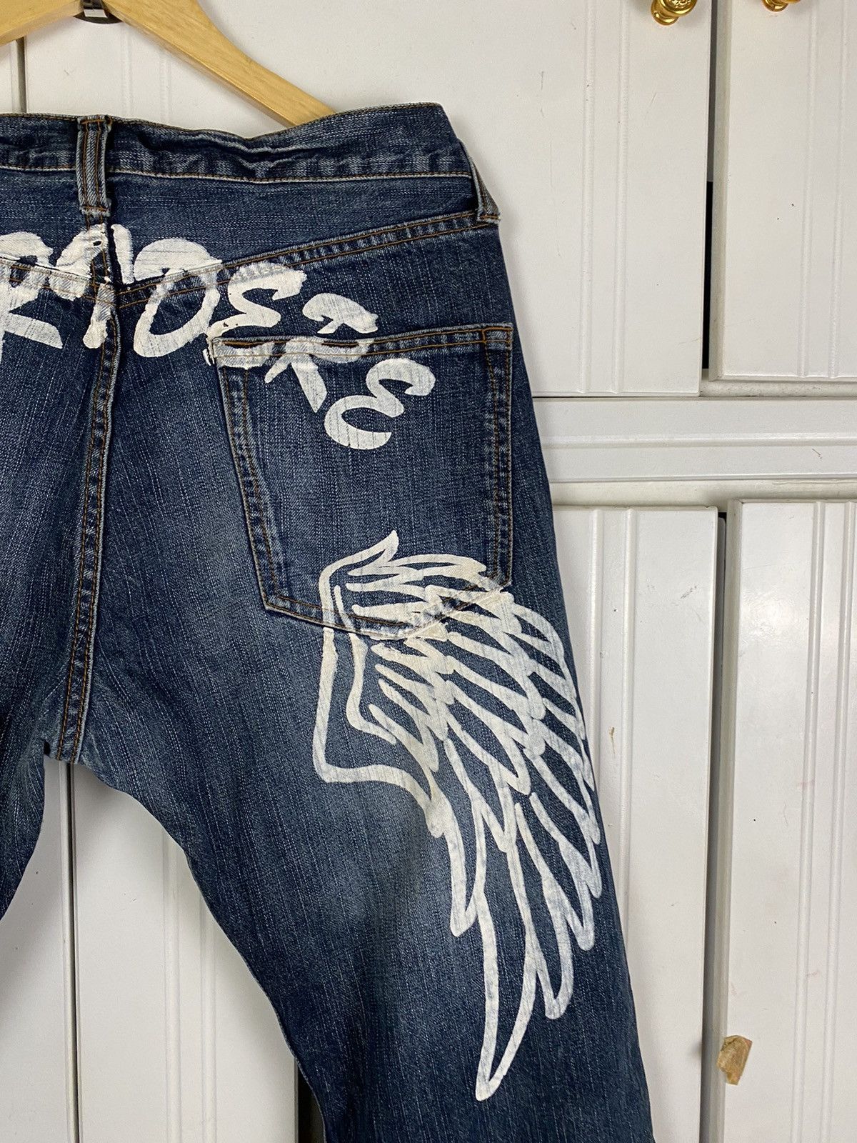 Japanese Brand × Vintage Vintage Japan Denim Flared Wing Sorridere Size US 35 - 4 Thumbnail