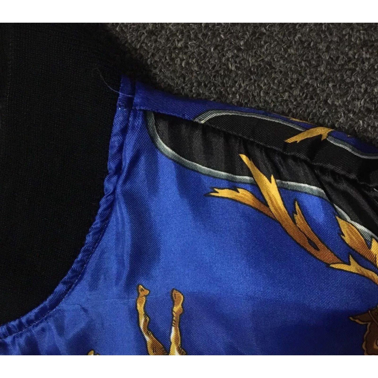 Vintage VINTAGE Baroque Bomber Jacket L Women Blue 80s 90s Talon Zipper Abstract Art Designer Horses Grunge OP Size L / US 10 / IT 46 - 5 Thumbnail