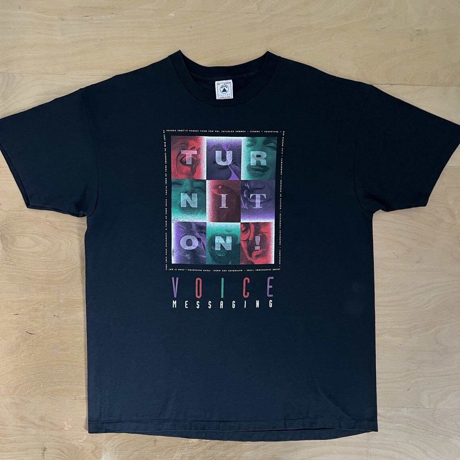 Vintage Vintage Voice Messaging Shirt XL Black Y2K Technology Size US XL / EU 56 / 4 - 2 Thumbnail