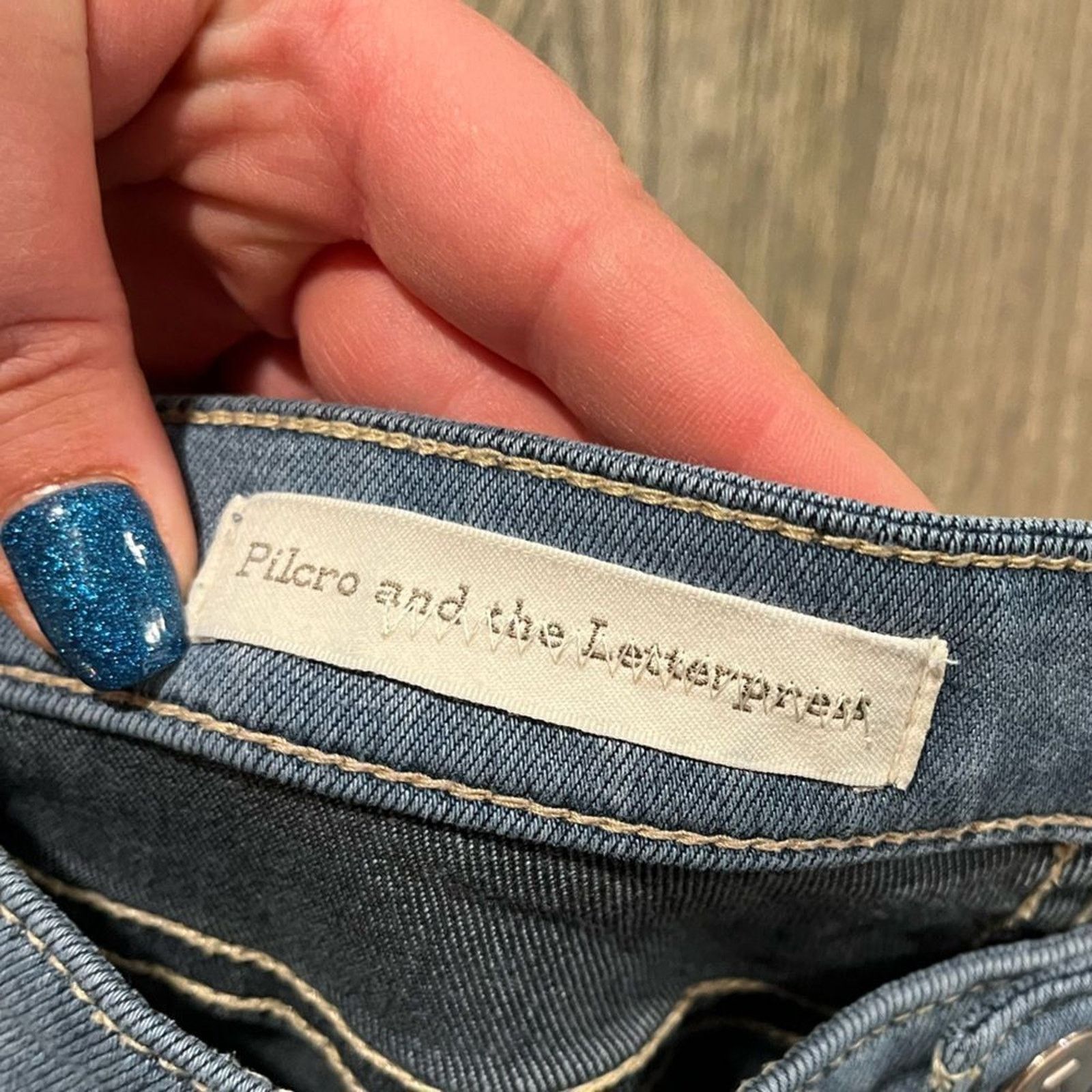 Anthropologie Pilcro and the Letterpress Serif Jeans Straight Leg Size 28" / US 6 / IT 42 - 8 Thumbnail