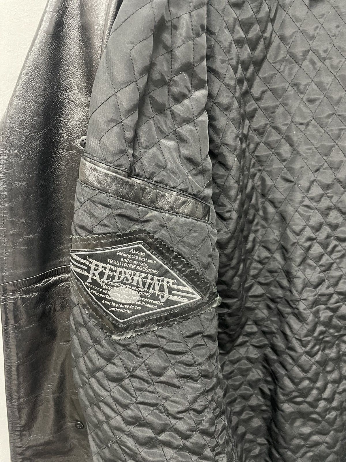 Leather × NFL Vintage Black Leather Coat I REDSKINS Japanese Brand Size US M / EU 48-50 / 2 - 10 Thumbnail