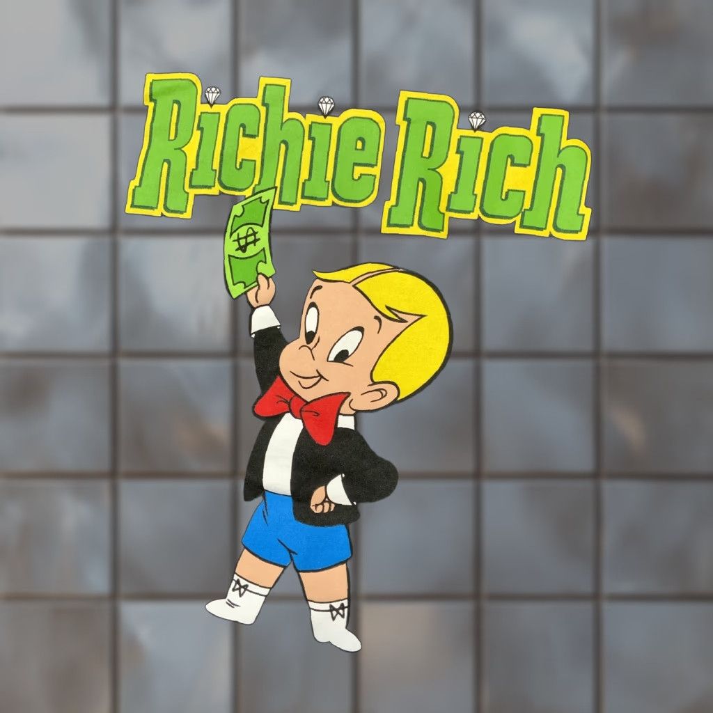Vintage VINTAGE Richie Rich Animated TV Series Graphic Gray Fleece Pullover Money Hoodie XS Men Pullover Size XS Size US XS / EU 42 / 0 - 1 Thumbnail