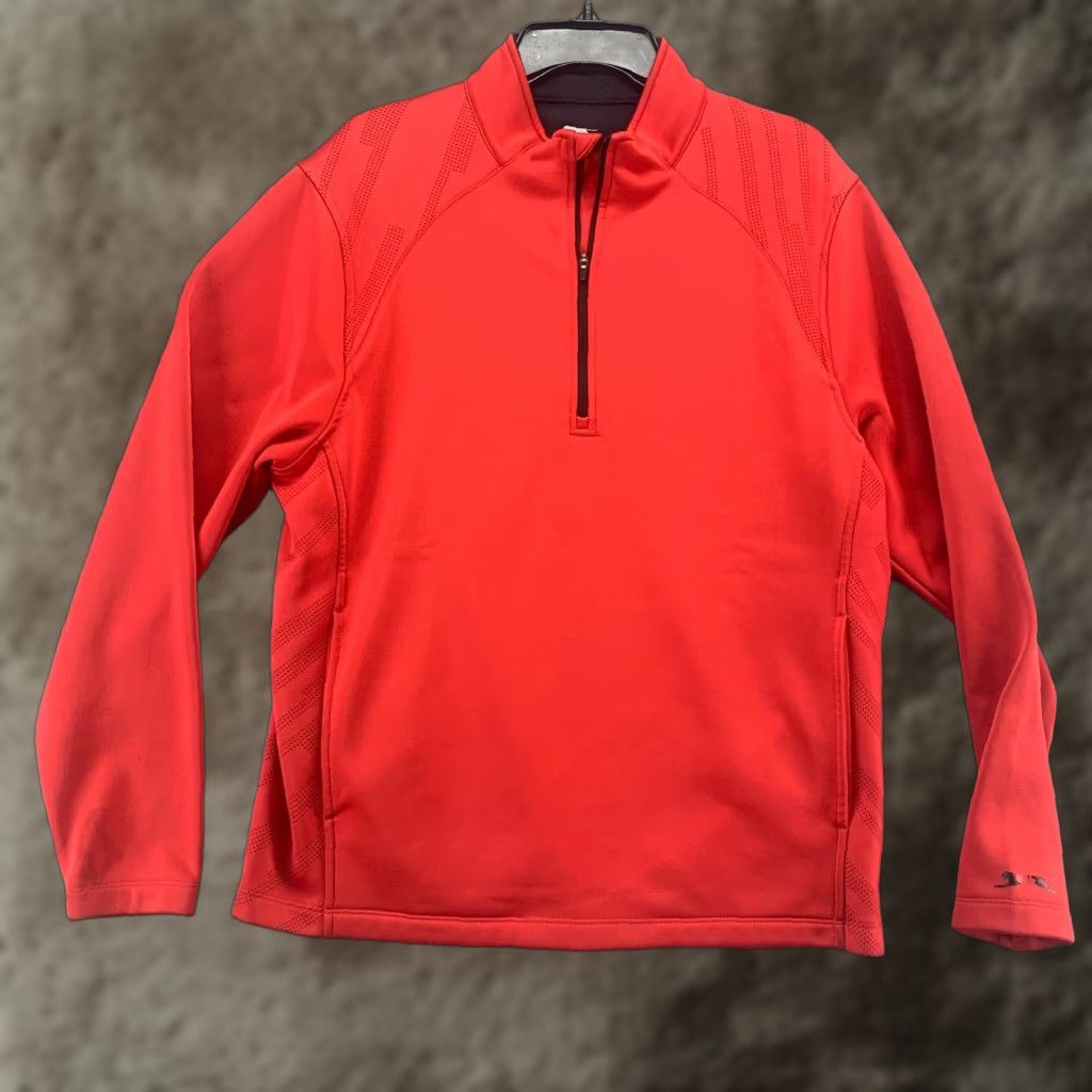 Vintage Slazenger Jacket Men Medium Red Golf Half Zip Track Active Fleece Lined Pullover Size US M / EU 48-50 / 2 - 1 Thumbnail