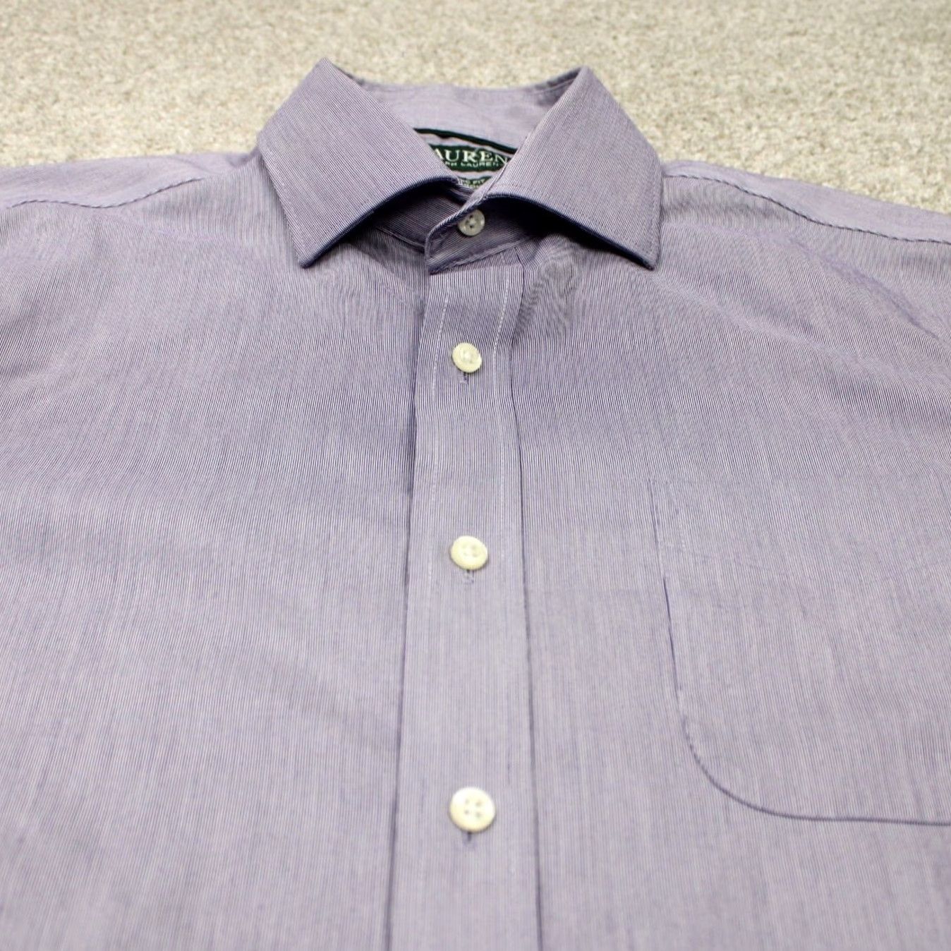 Ralph Lauren LAUREN Ralph Lauren Shirt Mens 16 1/2 32/33 Purple Classic Fit Non Iron L/S Shirt Regular 100% Cotton Dress Shirt Mens Redefine Build? Size US XL / EU 56 / 4 - 5 Thumbnail