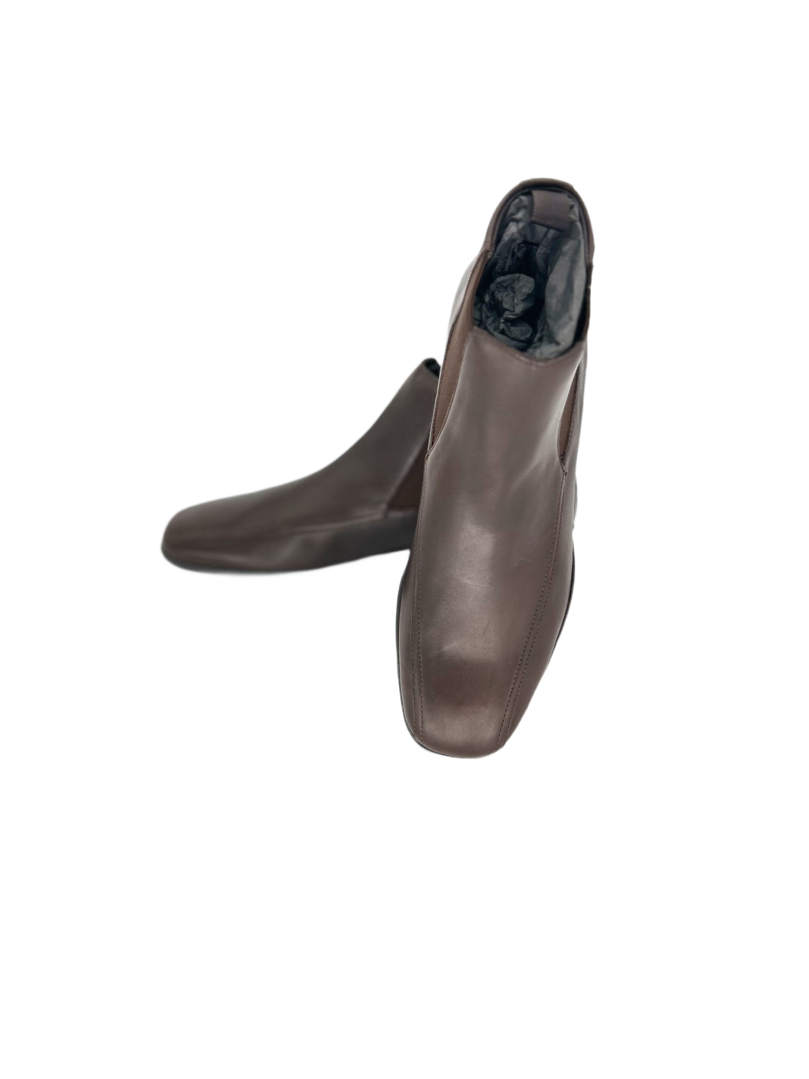Prada Prada Linea Rossa Brown Leather Chelsea Boot Size US 6 / EU 39 - 4 Thumbnail