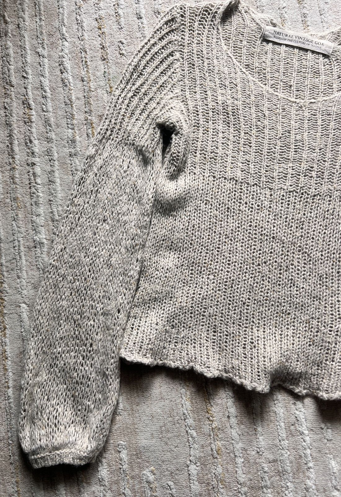 GOAT Crew × Le Grande Bleu (L.G.B.) GOA Wide Neck Beige Knitted Sweater Size US S / EU 44-46 / 1 - 4 Thumbnail