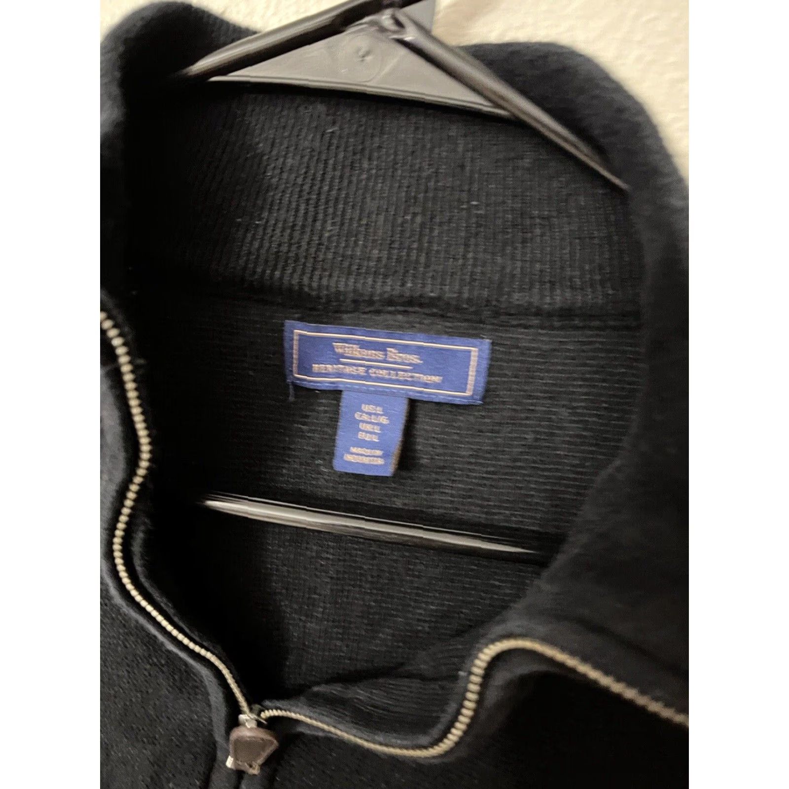 Vintage WILKENS BROS Knit Sweater 1/4 Zip Casual Men’s Large Black Size US L / EU 52-54 / 3 - 2 Thumbnail