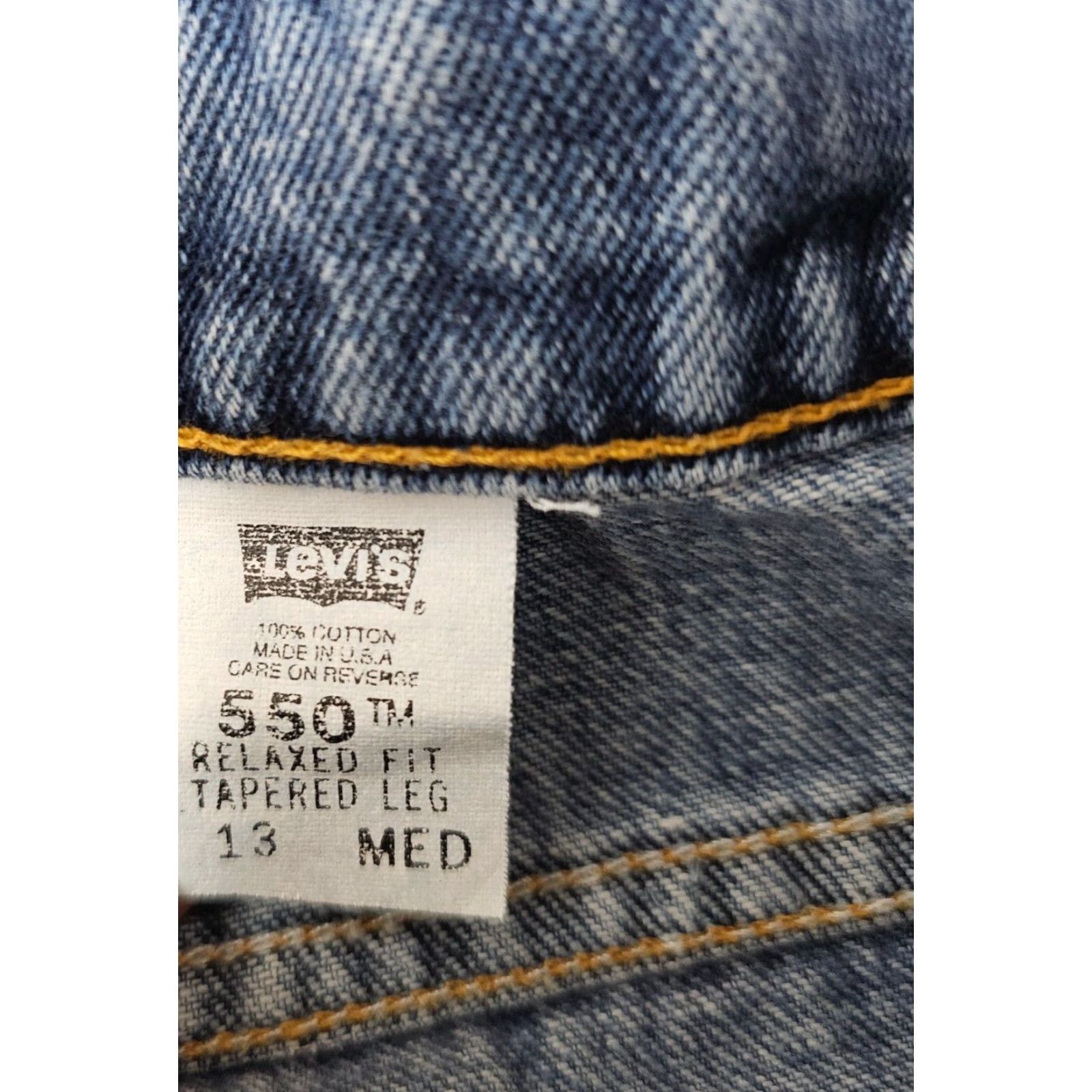 Levi's VINTAGE Levi's Jeans Women 13 Juniors 550 Relaxed Fit Tapered High Waist Blue 80s 90s USA Mens Women Girls Size 34" / US 12 / IT 48 - 3 Thumbnail