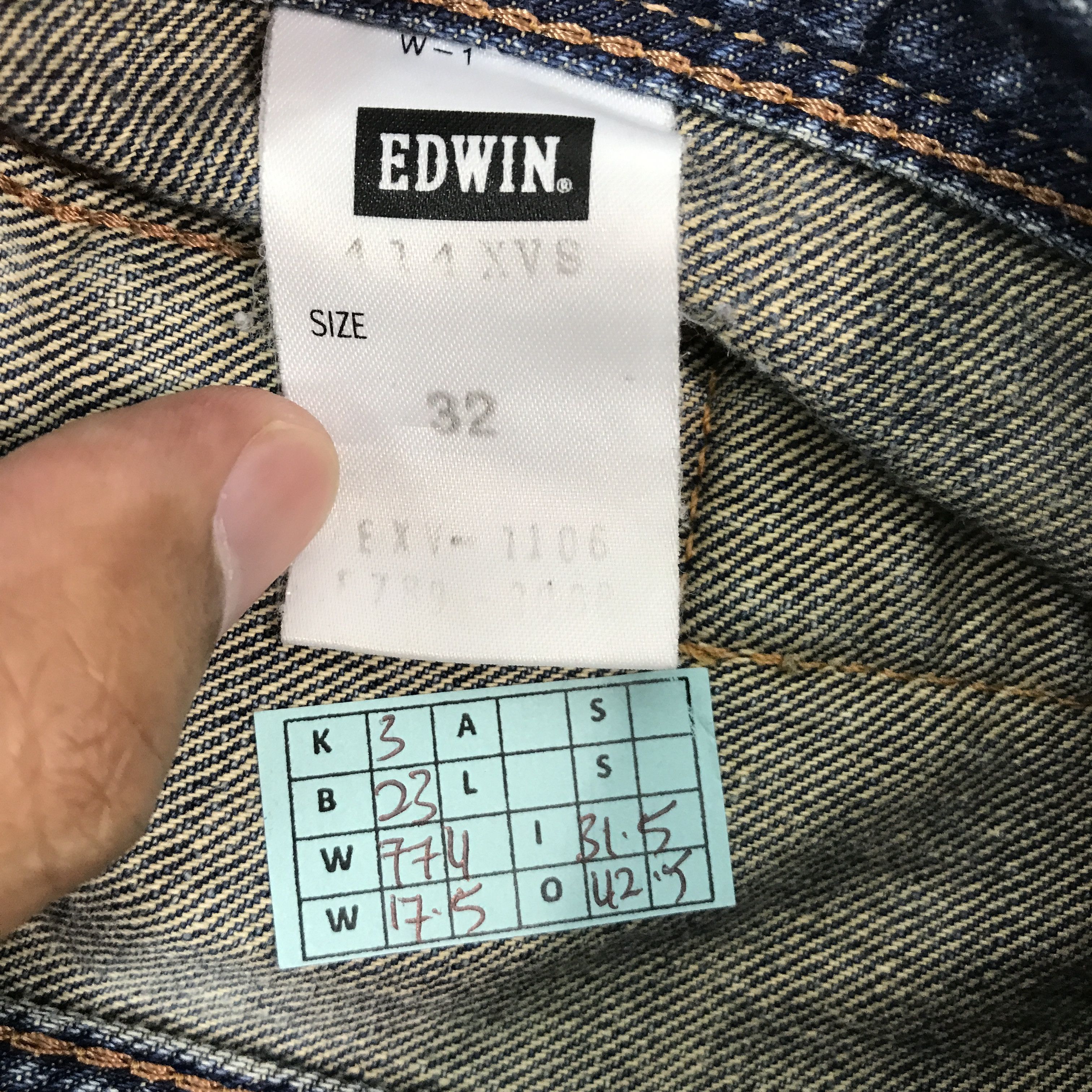 Japanese Brand BAGGY EDWIN JAPAN DOUBLE WAISH STYLE JEANS PANTS Size US 32 / EU 48 - 15 Thumbnail