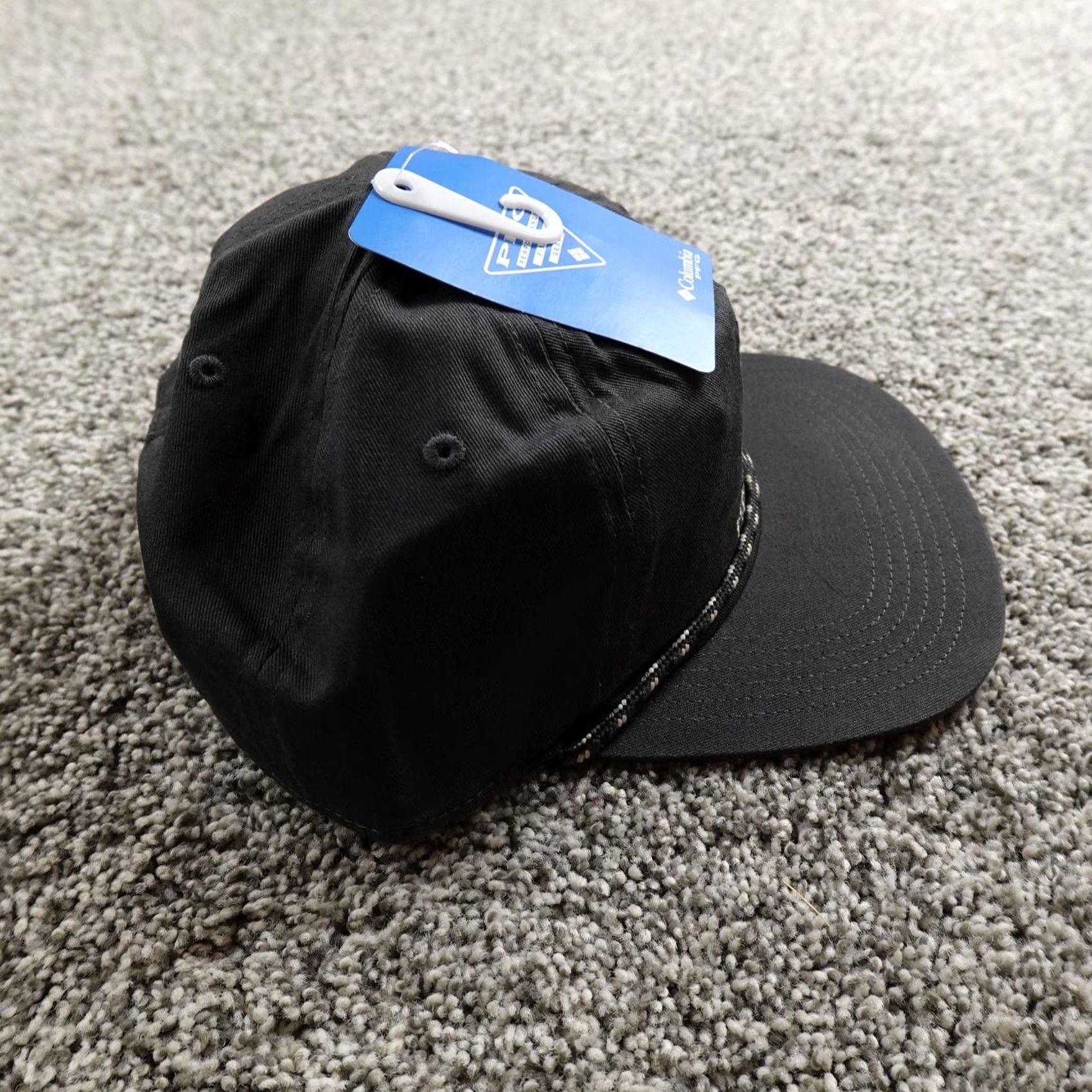 Roper Columbia Hat Cap Mens One Size Black Adjustable Snap Back Rope Fishing Size ONE SIZE - 6 Thumbnail