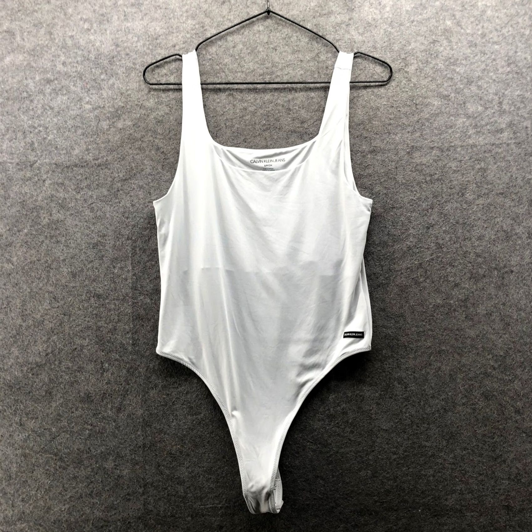 Vintage Calvin Klein Jeans Bodysuit Womens S Light Blu Square Neck Tank Sleeveless Shapewear Size S / US 4 / IT 40 - 2 Thumbnail