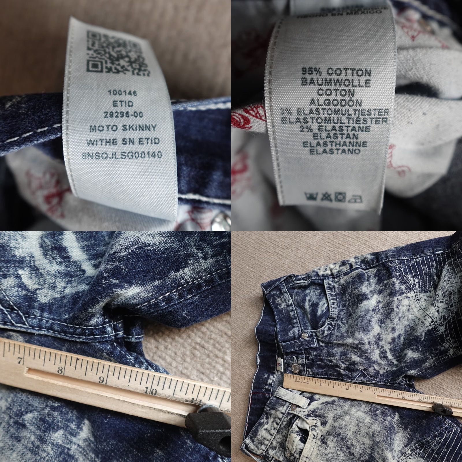 True Religion True Religion Jeans Womens 30 Blue Moto Skinny Stonewash Denim 5-Pocket Rise Mid Inseam 31.5 Inseam Regular Pink? Size 30" / US 8 / IT 44 - 9 Thumbnail