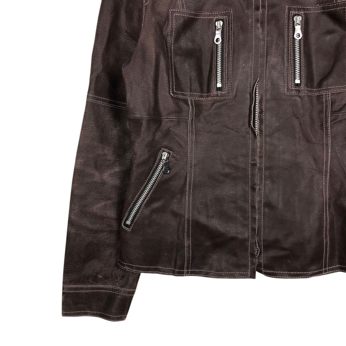 📌Vintage Biker Leather Jacket Comme Ca Ism Bondage Design
