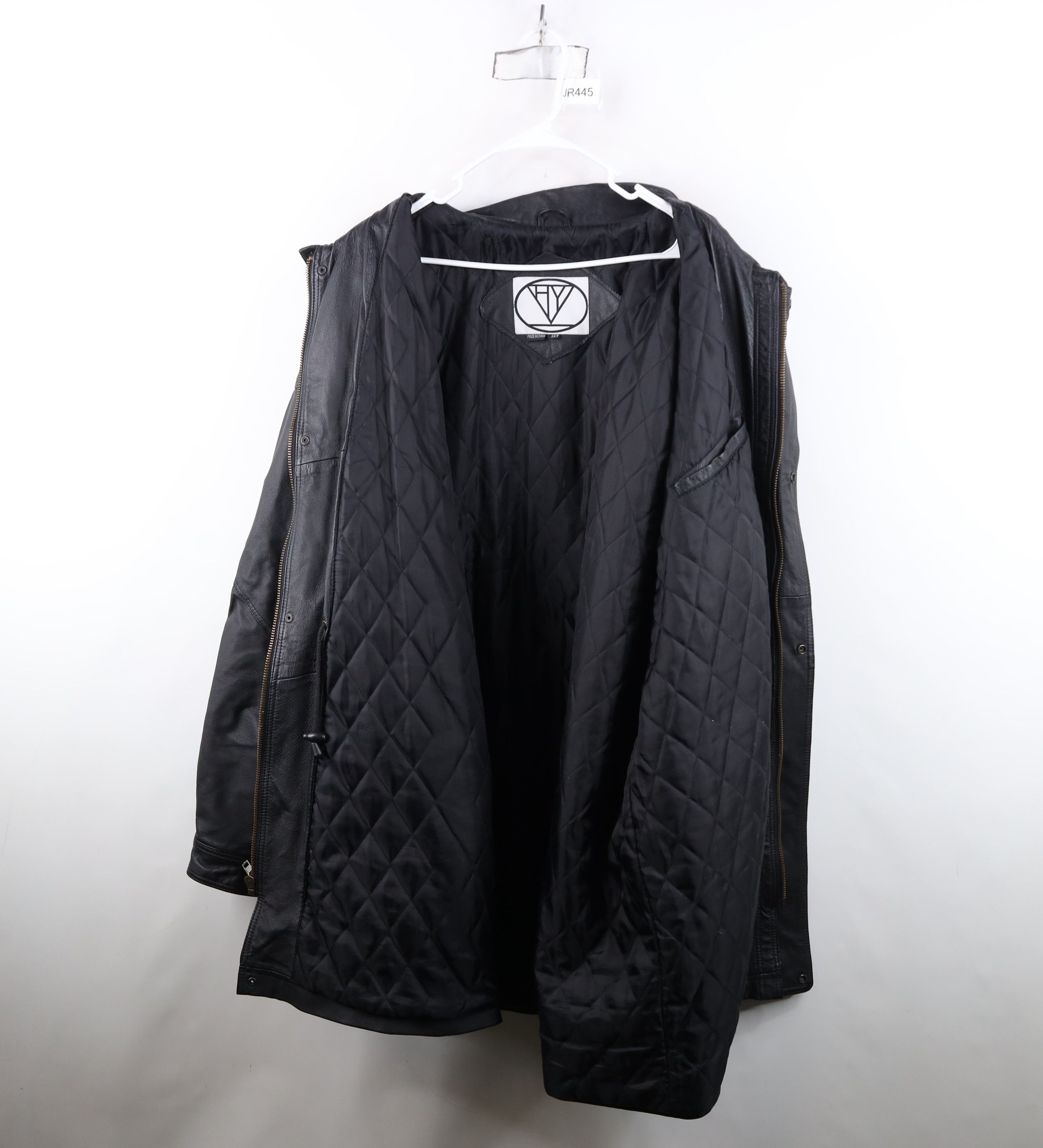Vintage Vintage 90s Streetwear Quilted Full Zip Leather Jacket Black Size US XXL / EU 58 / 5 - 10 Thumbnail