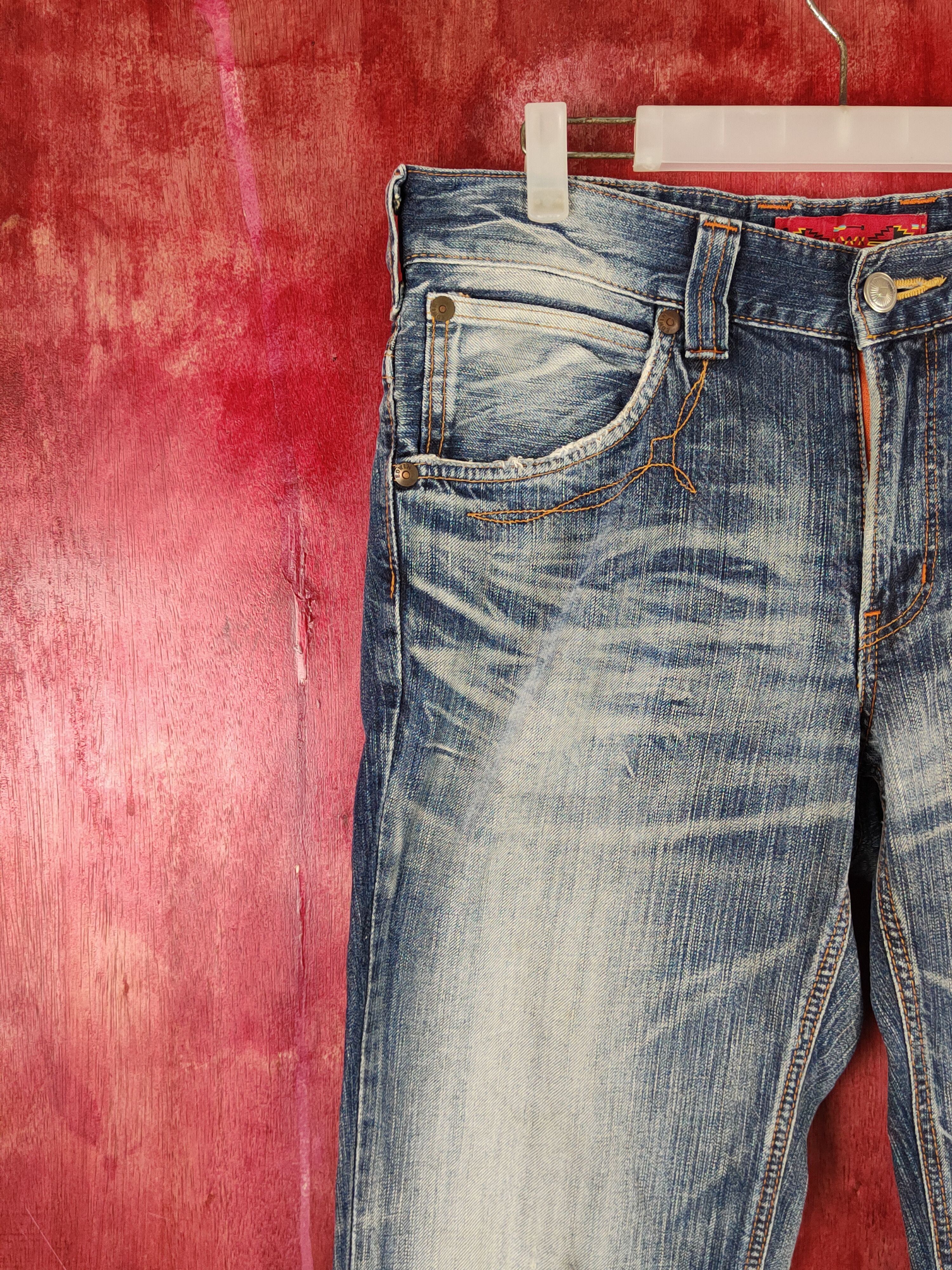 Edwin Edwin Dark Blue Distressed Ripped Jeans #S2204 Size US 32 / EU 48 - 3 Thumbnail