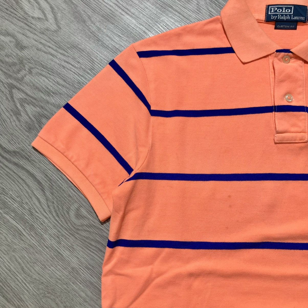 Polo Ralph Lauren Vintage Polo Ralph Lauren Big Patch Logo Striped Polo Tee Size US L / EU 52-54 / 3 - 7 Thumbnail