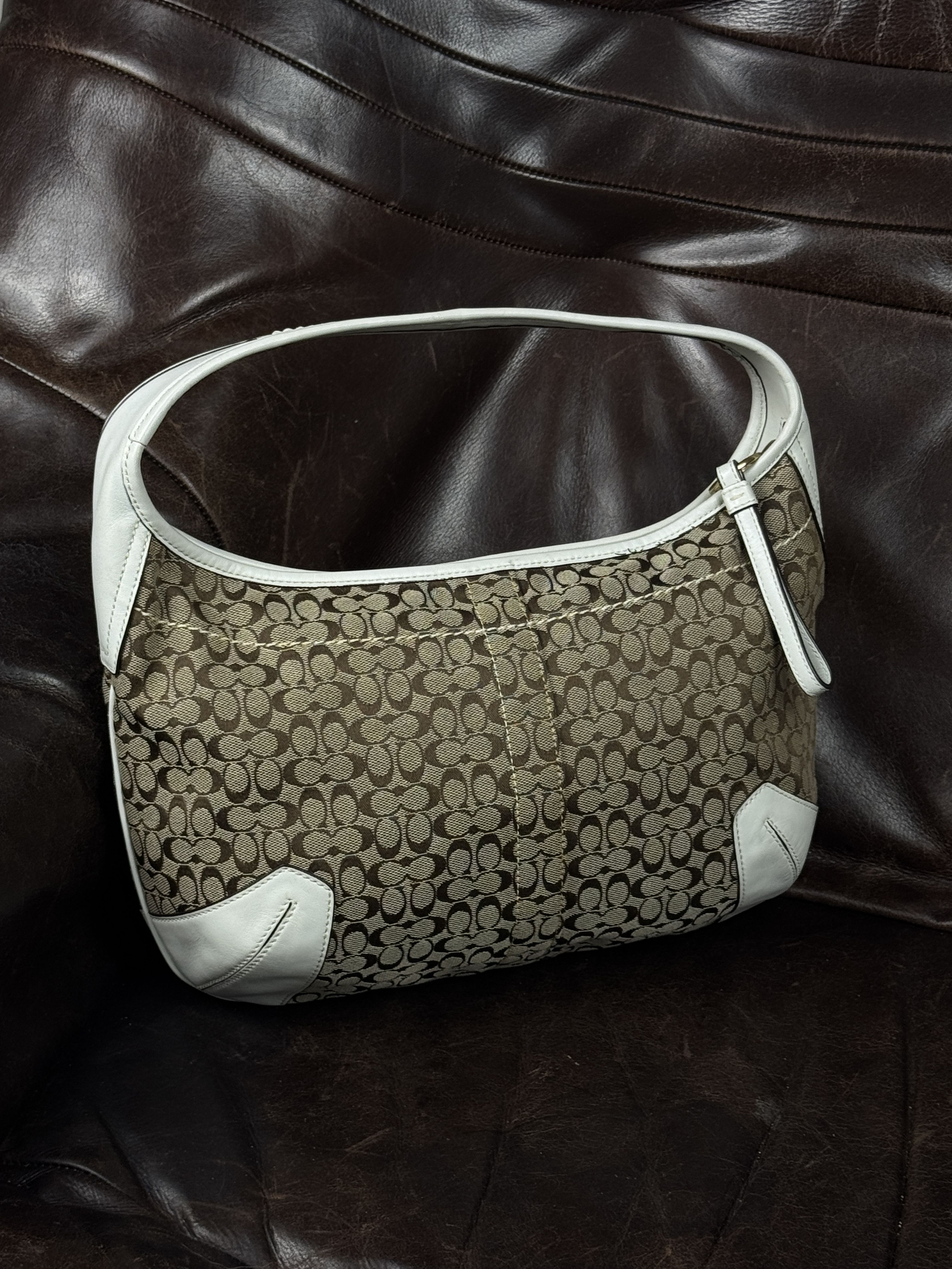Coach Vintage Coach Ergo Hobo Signature Bag White and Beige Size ONE SIZE - 4 Thumbnail
