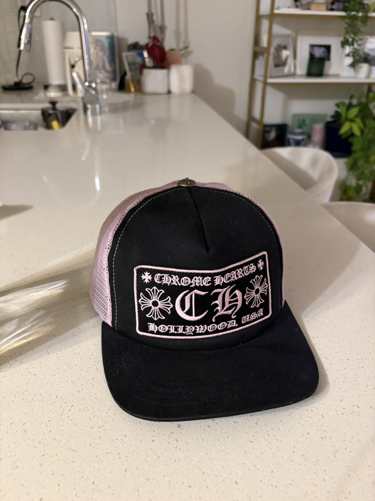Chrome Hearts Chrome Hearts Pink/Black Trucker Hat Size ONE SIZE - 3 Thumbnail