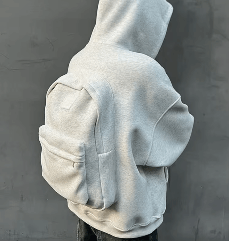 Japanese Brand Korean street Schoolbag Design Gray Oversized Zipper Hoodie Size US S / EU 44-46 / 1 - 5 Thumbnail