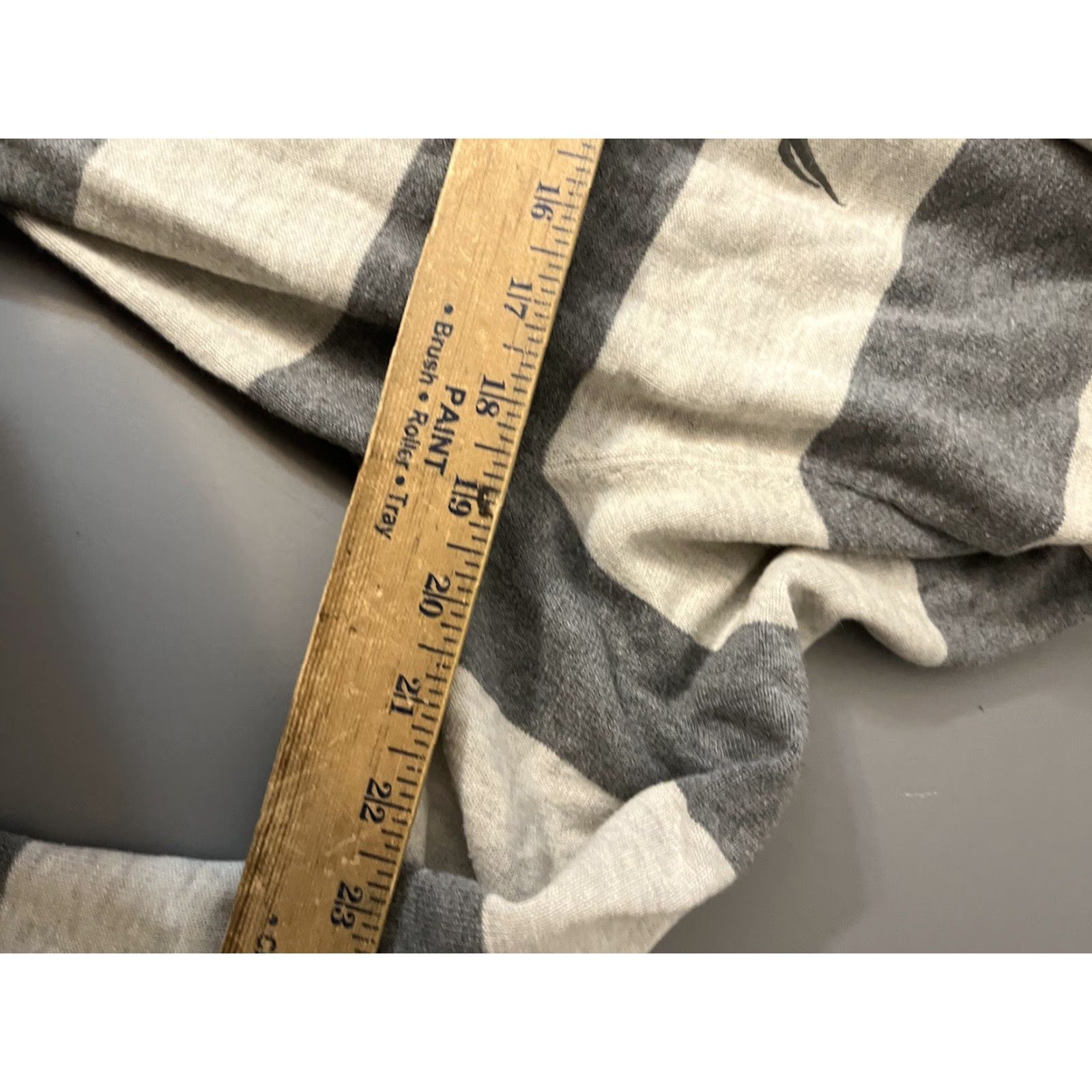 Nautica Nautica Sweater Mens Pullover 1/4 Zip Gray White Striped Long Sleeve L Regular Knit Fleece Logo Tight-Knit Size US L / EU 52-54 / 3 - 5 Thumbnail