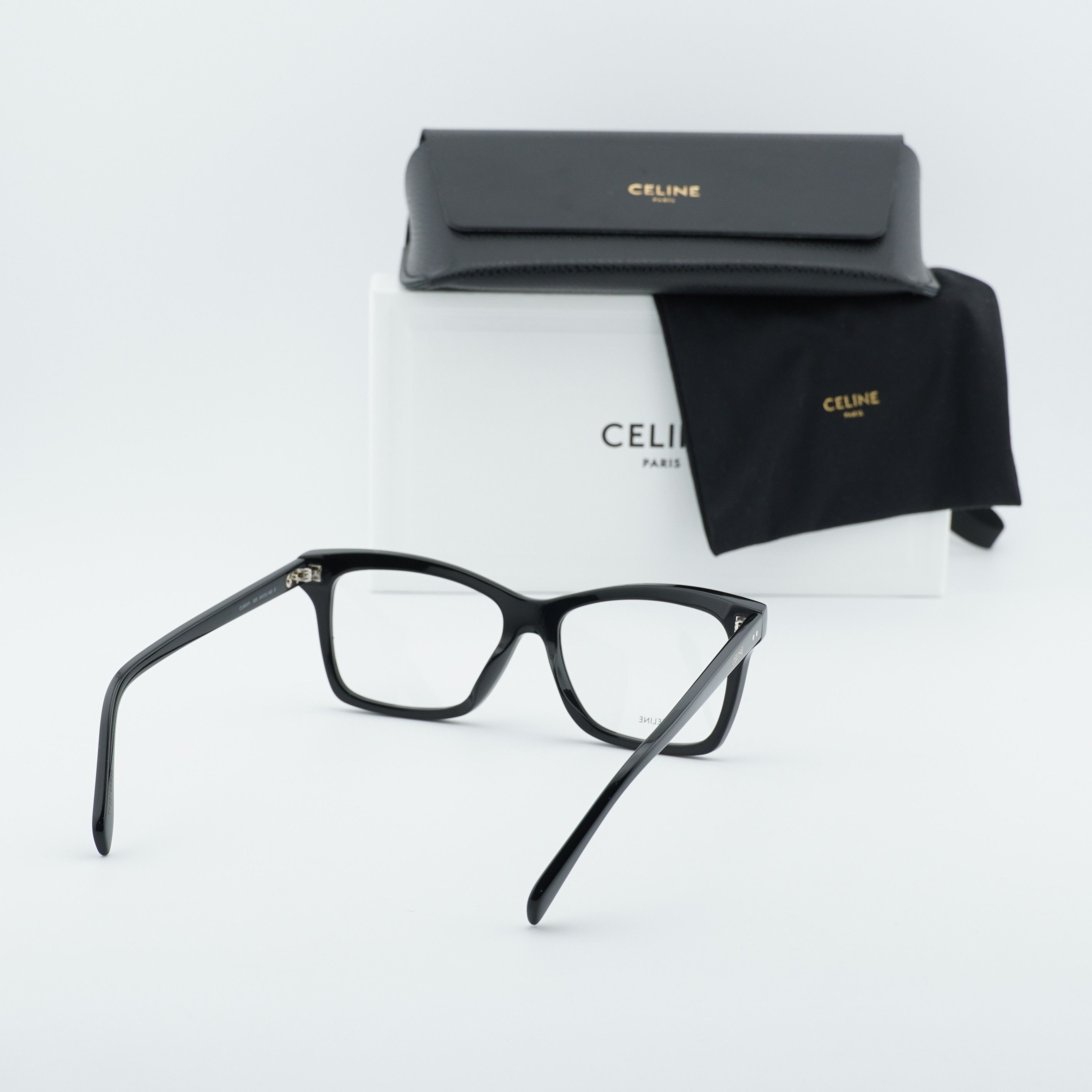 Celine Celine CL50117I 001 Eyeglasses Black 54mm Square Frame Size ONE SIZE - 9 Thumbnail