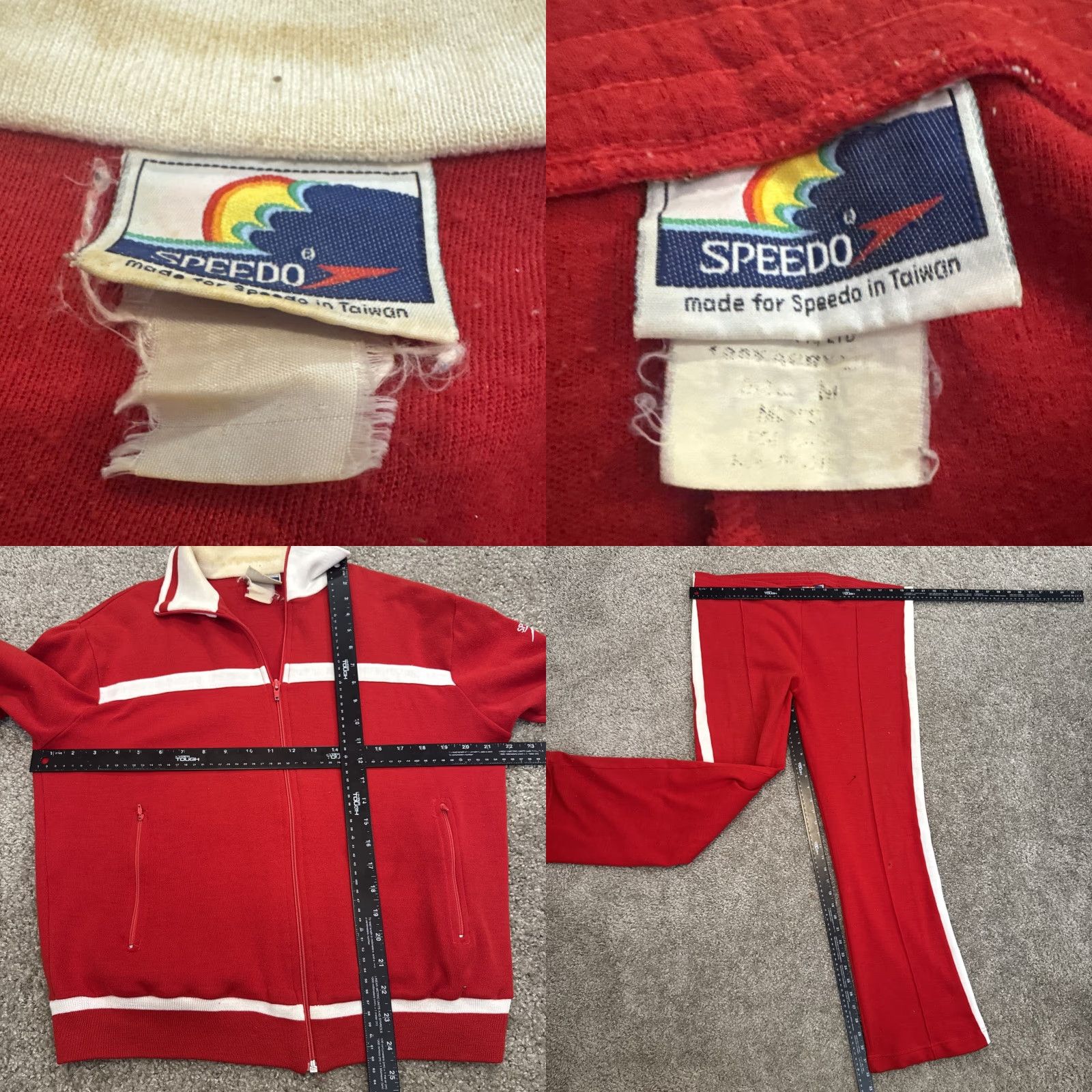 Speedo VINTAGE Speedo Tracksuit 2 Piece Unisex Adults L Red 70s Sweatsuit Jacket Pants Zip Japan Size L / US 10 / IT 46 - 9 Thumbnail