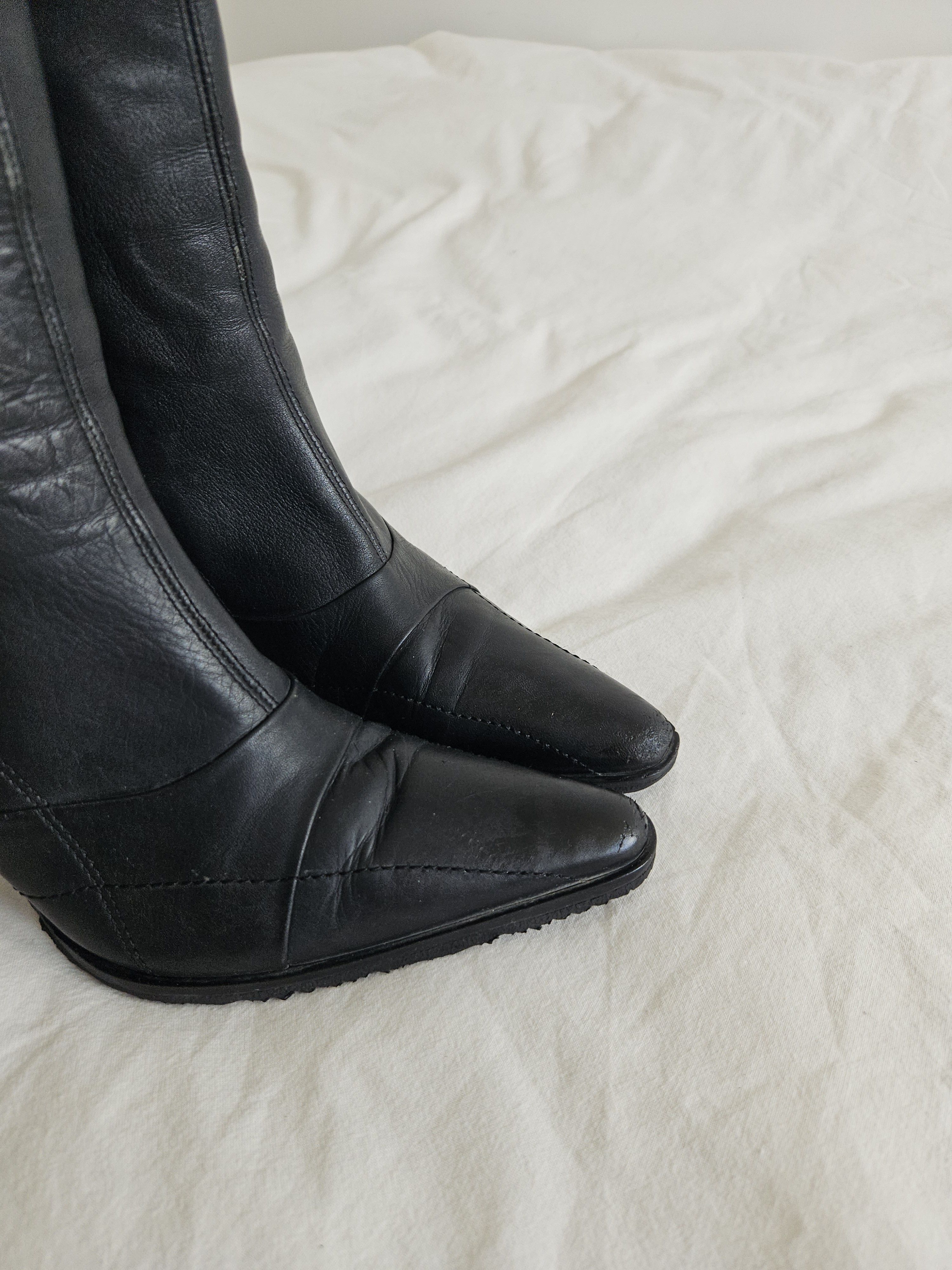Buffalo London Vintage black leather buffalo London boots avant garde Size US 6 / IT 36 - 3 Thumbnail