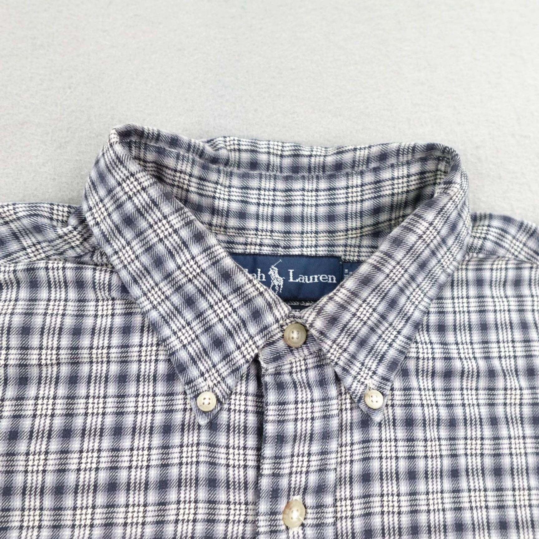 Ralph Lauren VINTAGE Ralph Lauren Flannel Shirt Mens XL Black Plaid Button-Up Classic Fit Size US XL / EU 56 / 4 - 2 Thumbnail