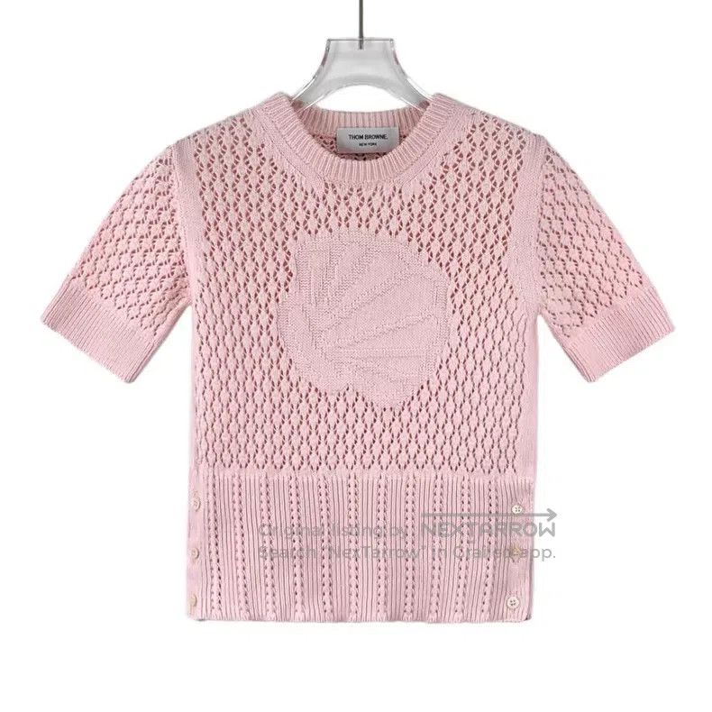Thom Browne Thom Browne Light Pink Shell Embroidery Cotton Openwork Ro Size XS / US 0-2 / IT 36-38 - 1 Thumbnail