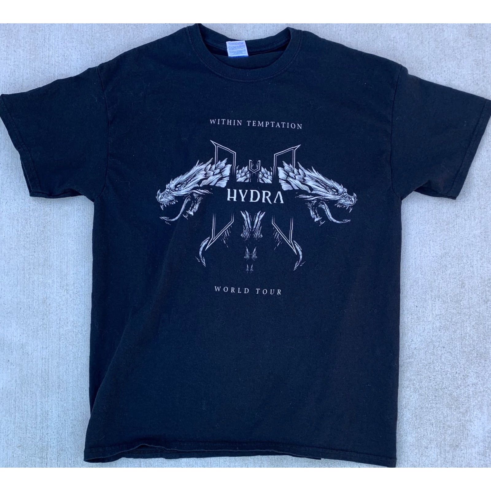 Gildan VINTAGE Within Temptation Hydra World Tour North America 2014 T-Shirt Band Concert Tee L Black Cotton Jersey Gildan Unisex Adults Short Sleeve SVG? Size US L / EU 52-54 / 3 - 6 Thumbnail
