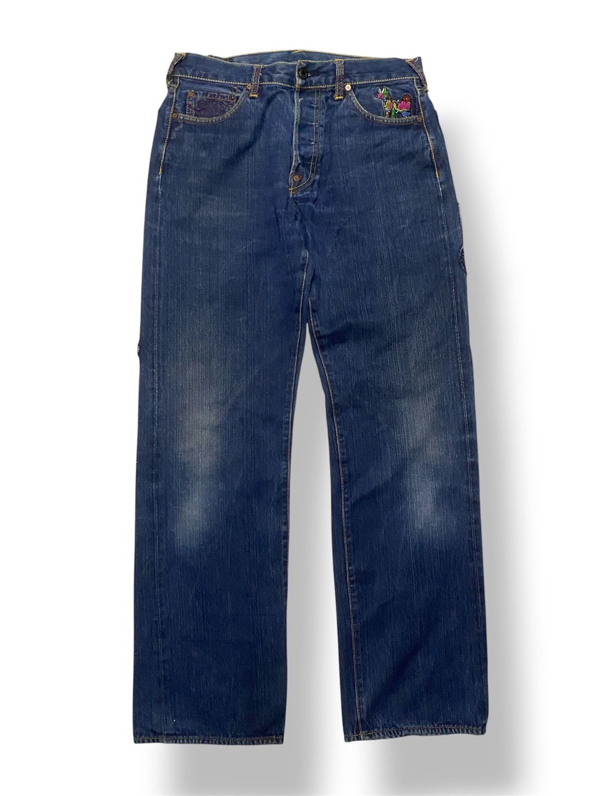 RMC Jeans Rmc x Yoropiko - Limited Edition Blue Hungry Dragon Denim Size US 33 - 4 Thumbnail