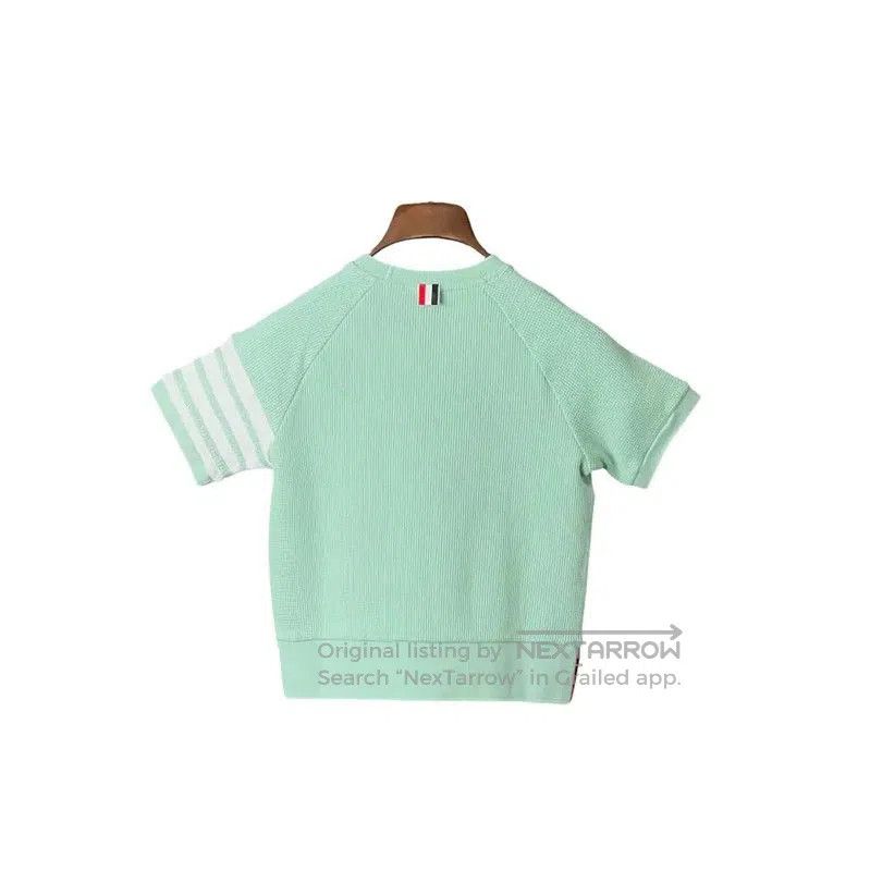 Thom Browne Thom Browne Green Cotton Short Sleeve Tee . Size XL / US 12-14 / IT 48-50 - 2 Thumbnail