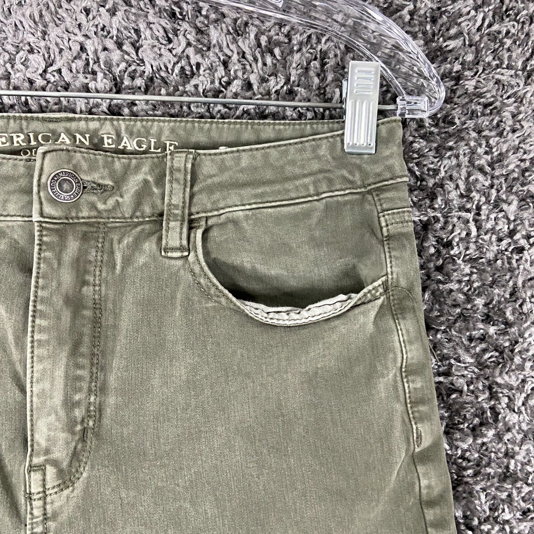 American Eagle Outfitters American Eagle Outfitters Jeans Women's 8 Green Super Hi-Rise Jeggings Size 30" / US 8 / IT 44 - 3 Thumbnail