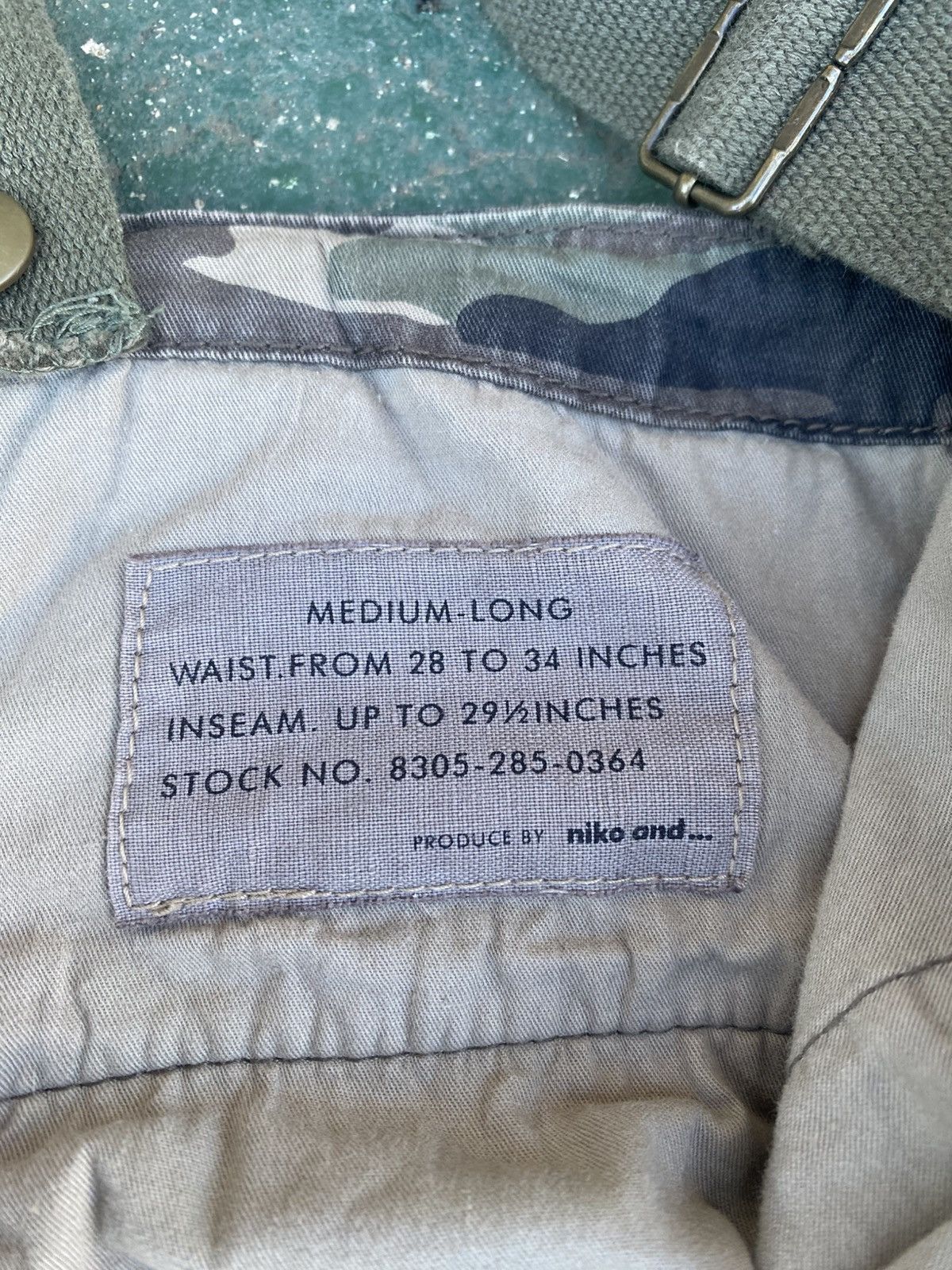 Japanese Brand Niko And.. Camou Drop Crotch Pants Size US 37 - 11 Thumbnail