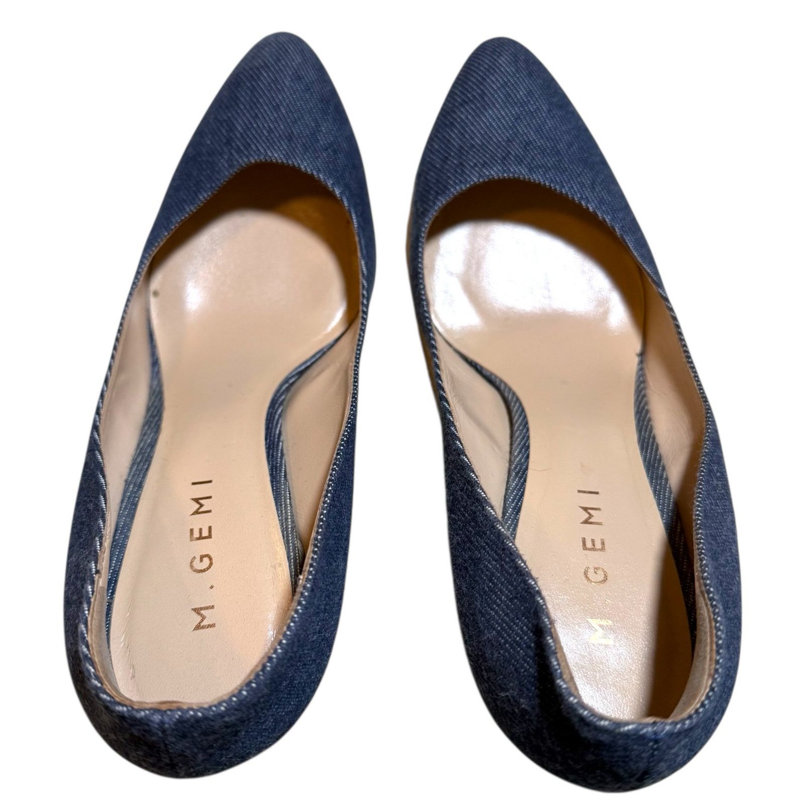 M.Gemi M. Gemi Lustro Denim Pumps Wood Grain Block Heel Size 38.5 Size US 8 / IT 38 - 10 Thumbnail