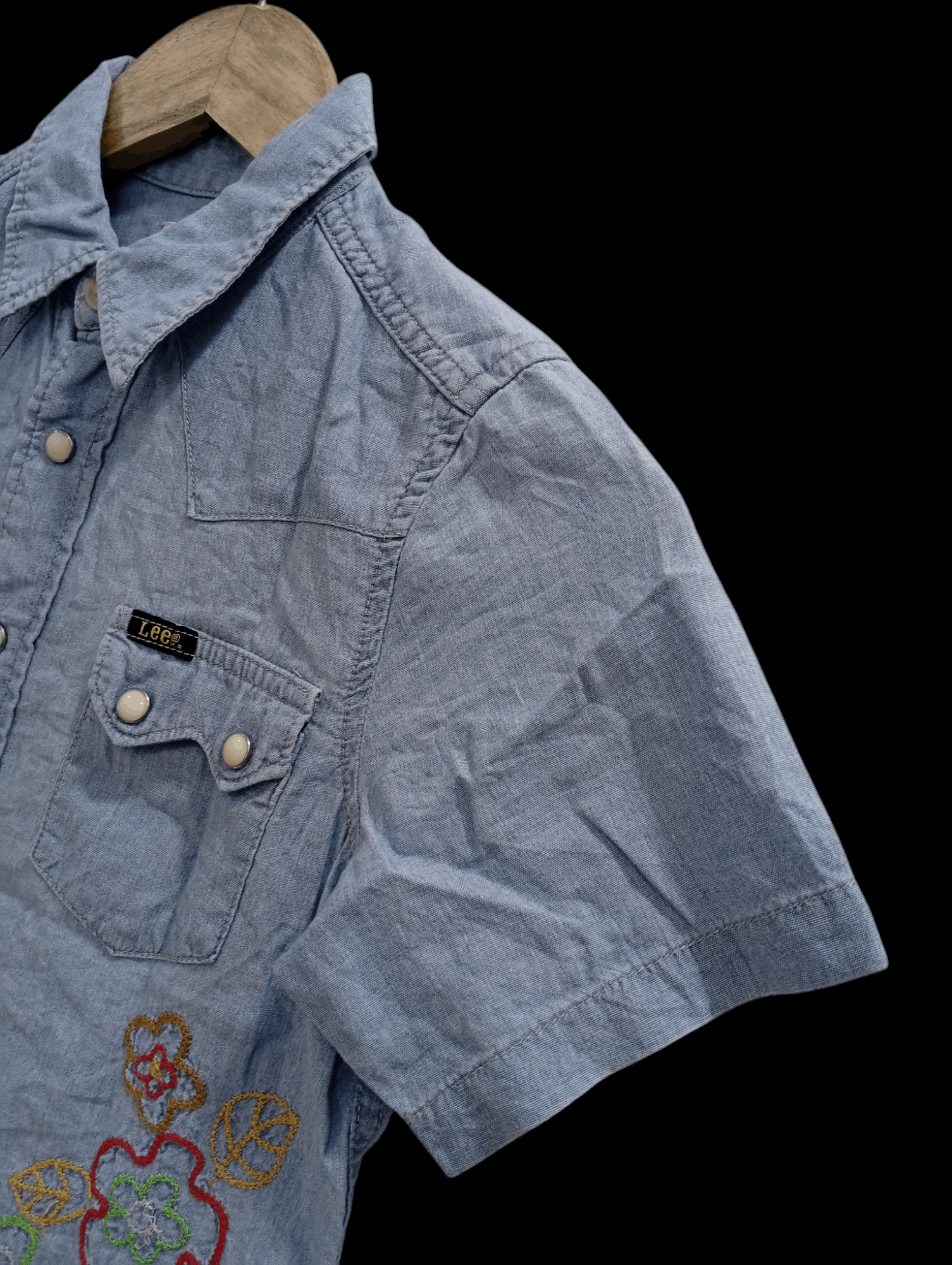 Lee × Vintage 🔥🔥Lee Riders Kids Boys Embroidery Denim Shirt Size US XXS / EU 40 - 9 Thumbnail