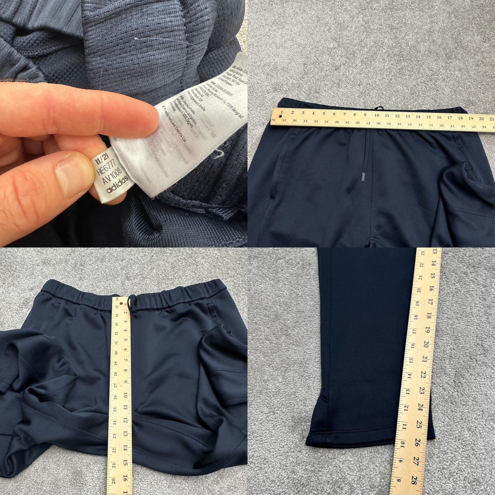 Adidas Adidas Track Pants Mens 2XL Navy Blue Straight Drawstring Active Athletic 38x26 Size US 39 - 8 Thumbnail