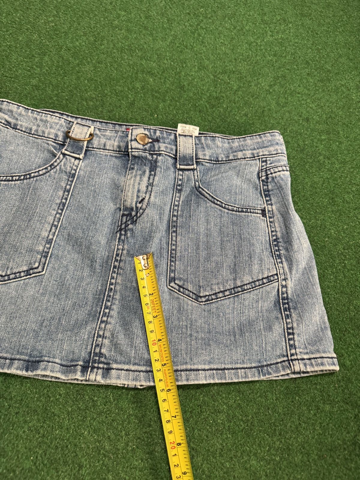 Levi's Vintage Clothing Levis Super Low Vintage Y2K 9 Jr 32 6” Denim Mini Skirt Size 32" / US 10 / IT 46 - 6 Thumbnail