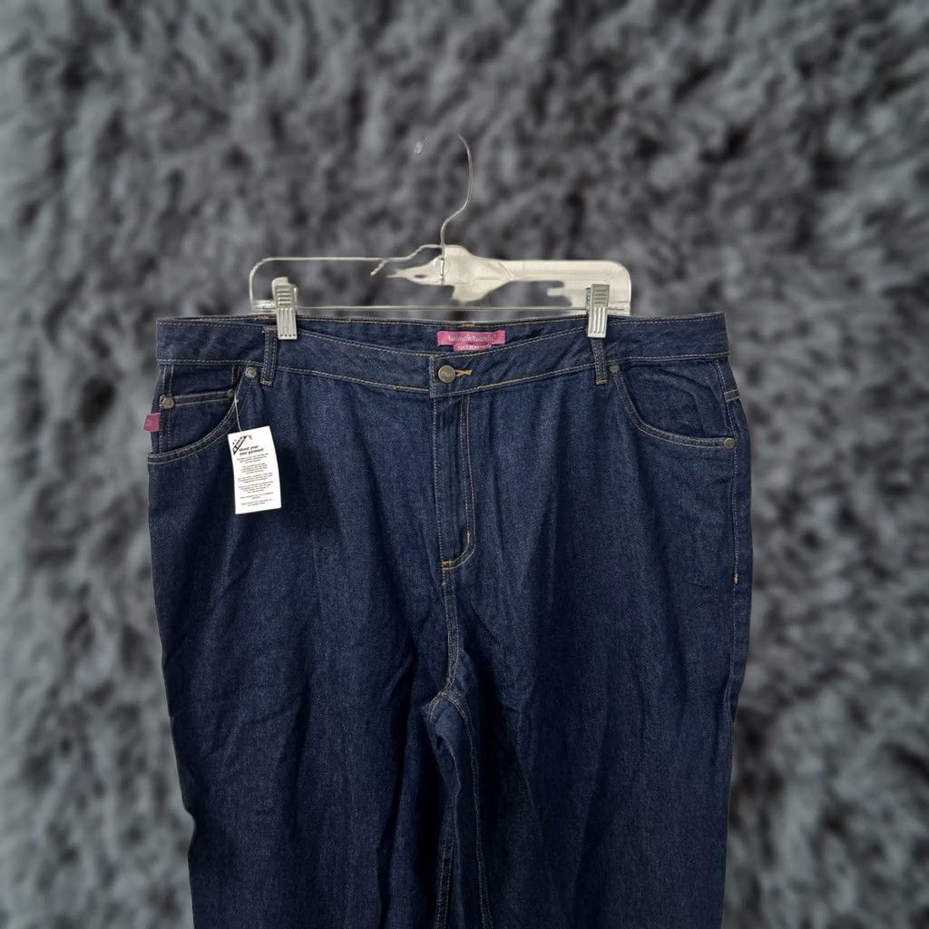 Vintage Woman Within Jeans Womens 20x28 Dark Wash Natural Fit Straight Leg Denim NWT Size 42" / US 20 - 1 Thumbnail