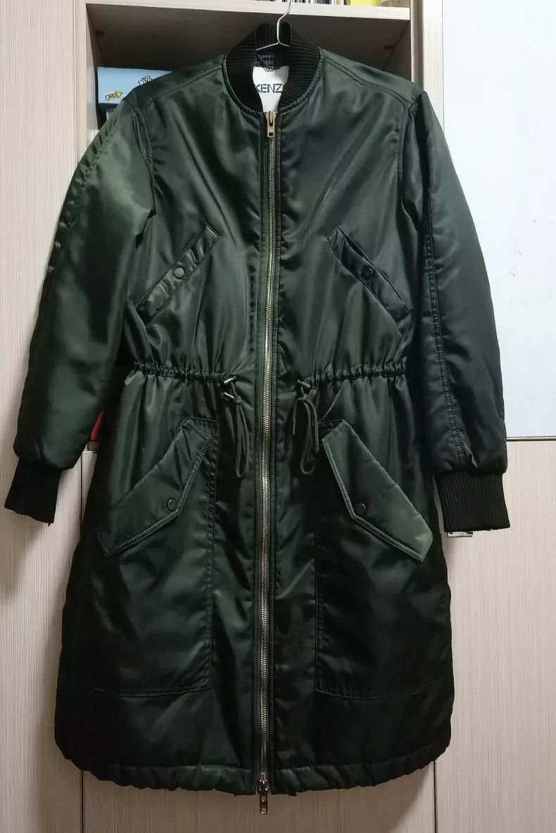 Kenzo KENZO Green and black baseball collar long coat Size XXS / US 00 / IT 34 - 5 Thumbnail