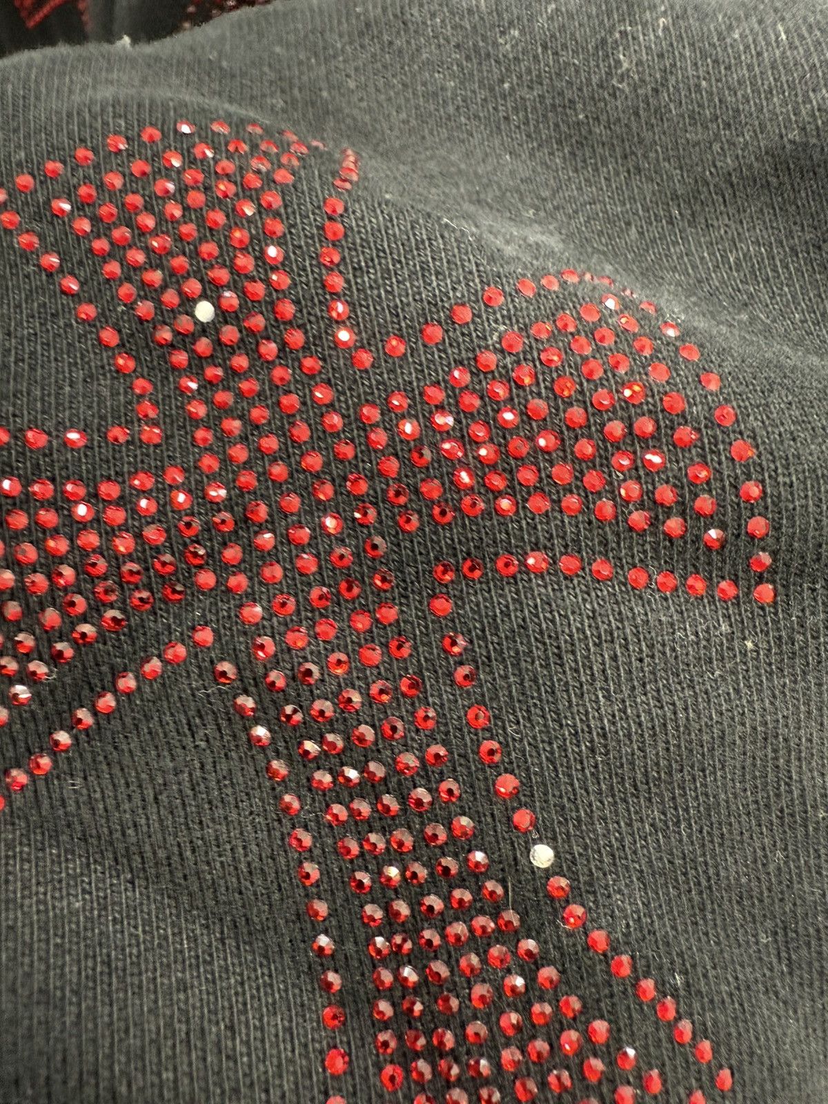 Unknown London Unknown London Red Rhinestone Cross Zip Hoodie Size US M / EU 48-50 / 2 - 5 Thumbnail