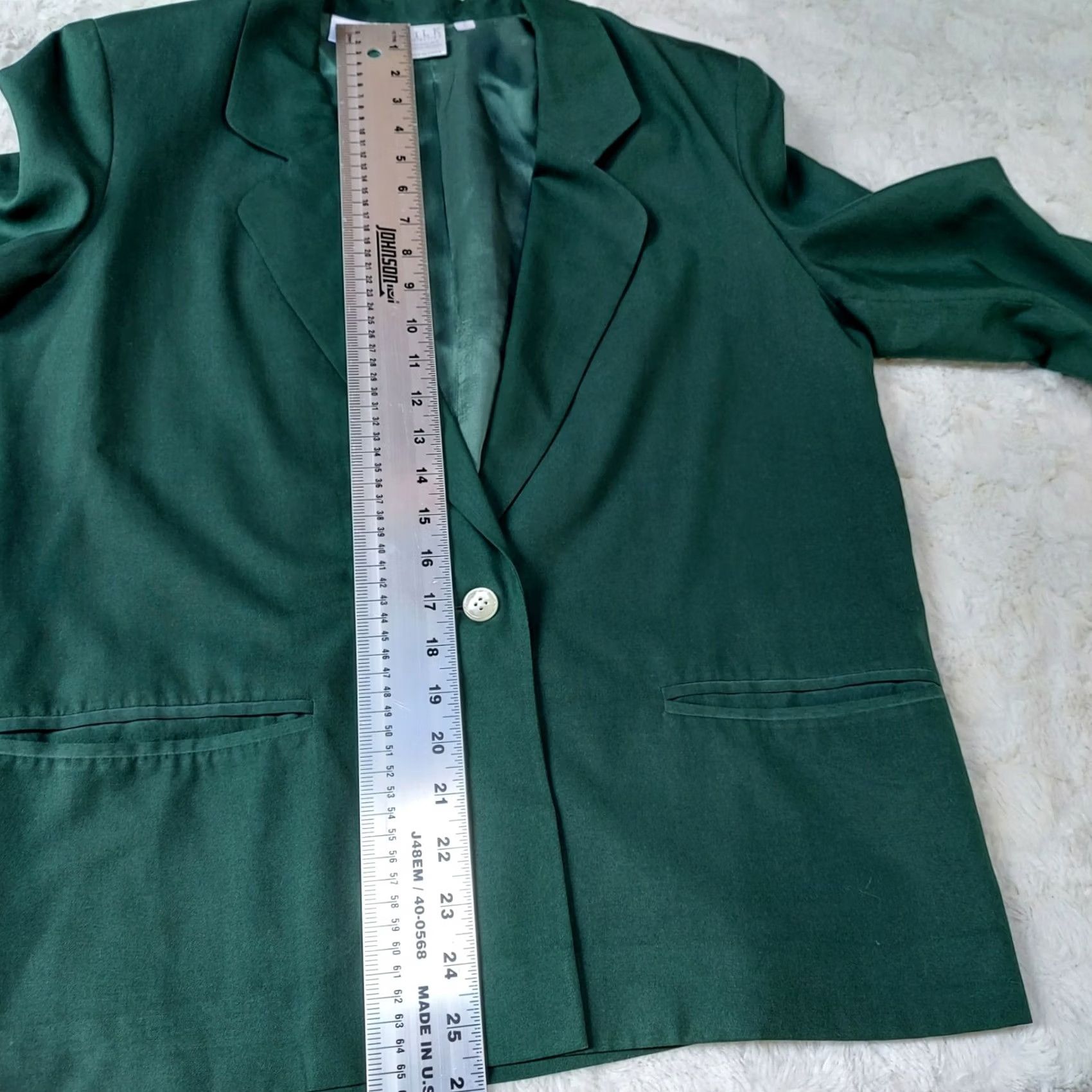 Vintage Silk Collection Womens Blazer Jacket Green Small Single Breasted One-Button Silk Size S / US 4 / IT 40 - 3 Thumbnail
